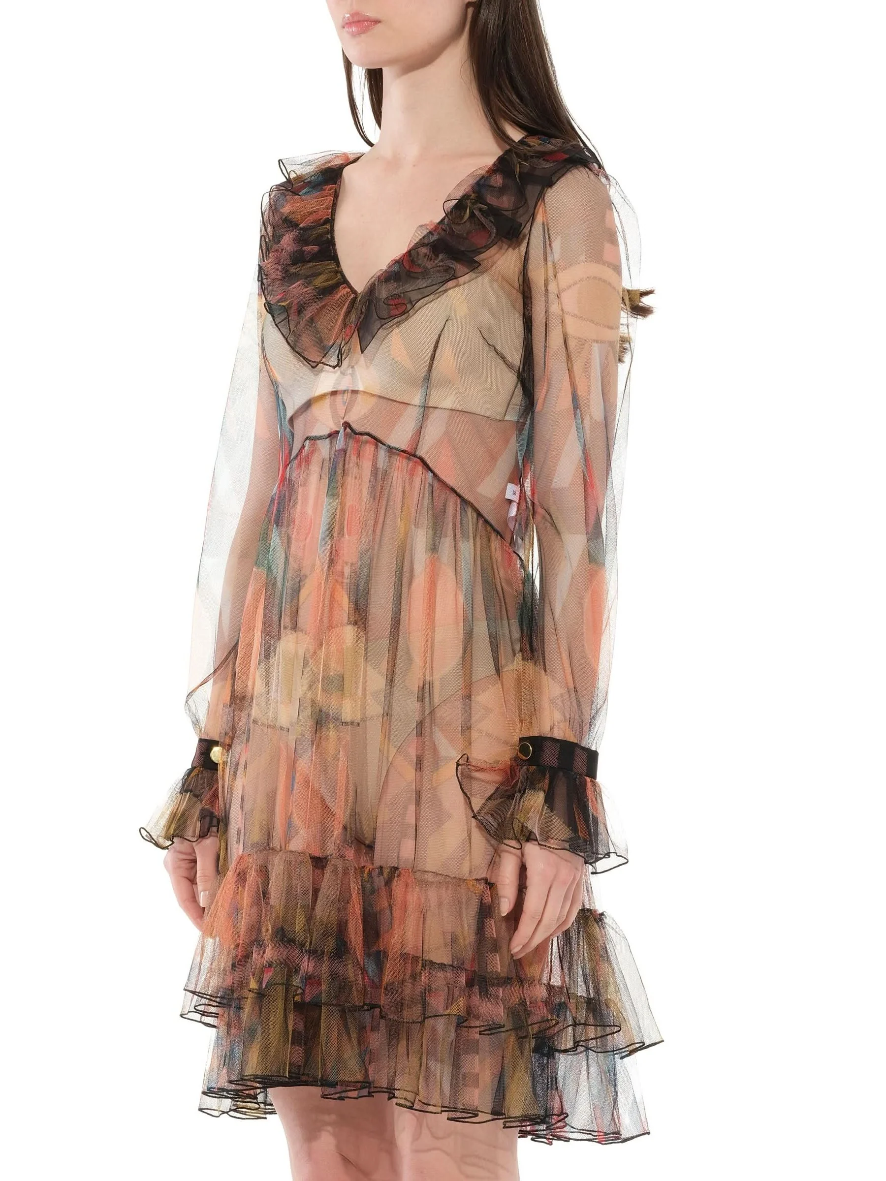 Short Dress in Sheer Multicolour - Image 5