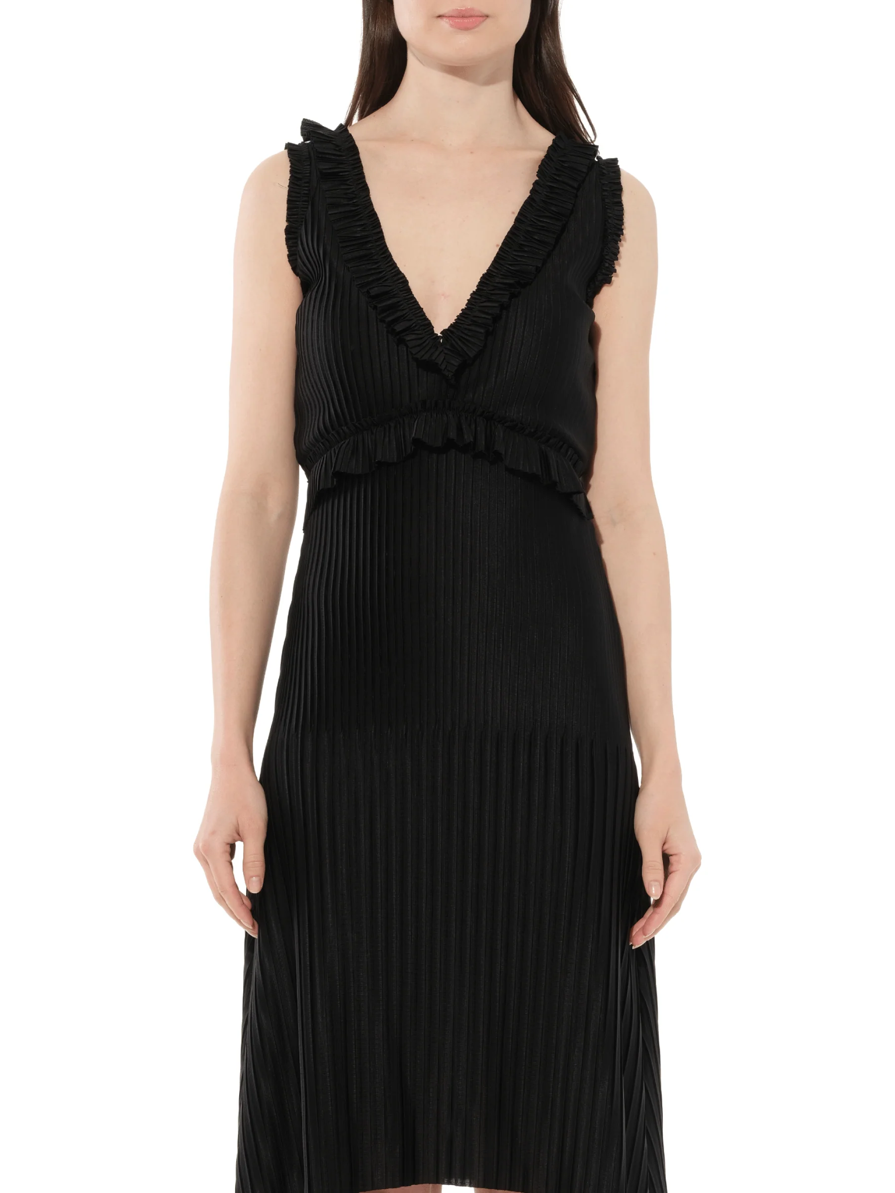 Short Pleated Dress in Black