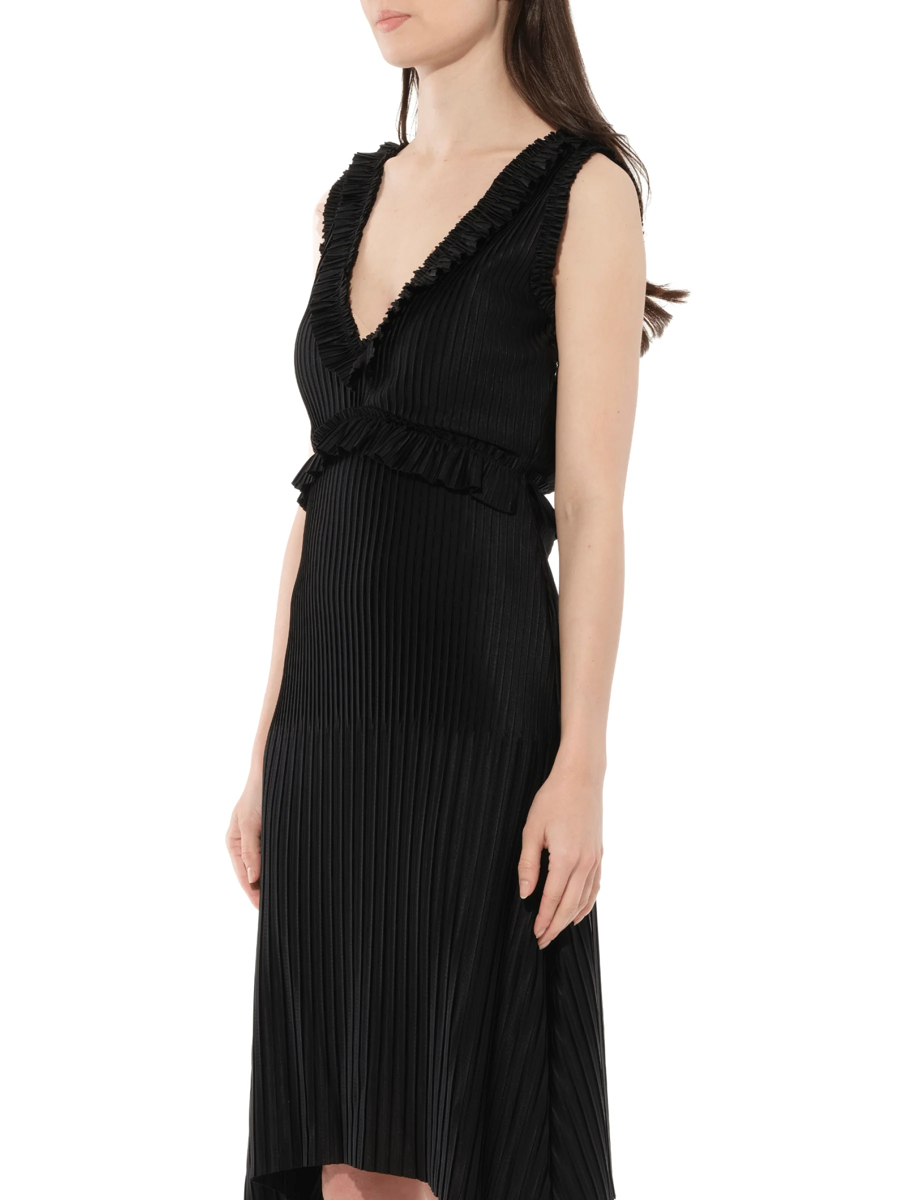 Short Pleated Dress in Black - Image 5