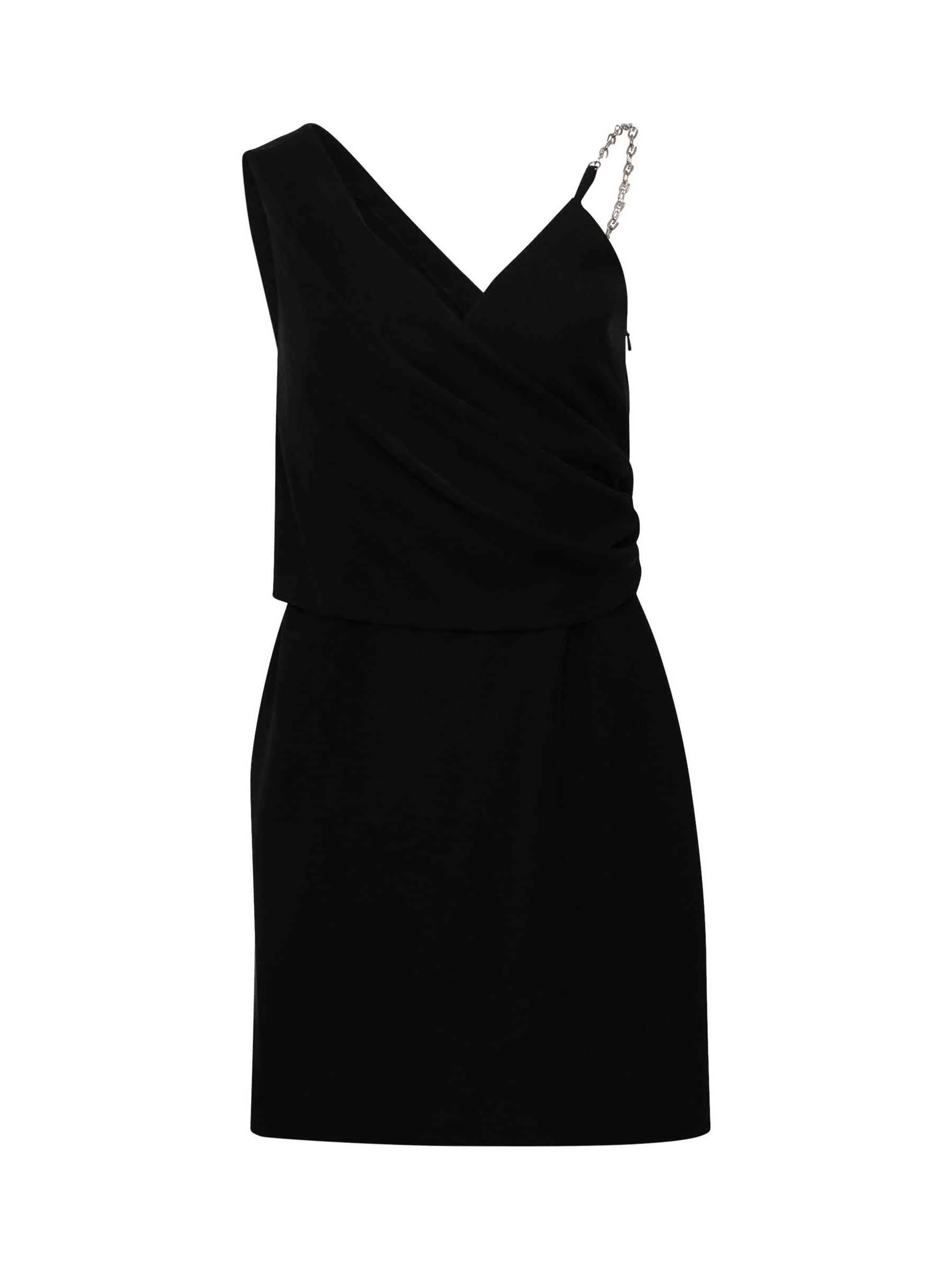 Short Dress with Drapped Top in Black
