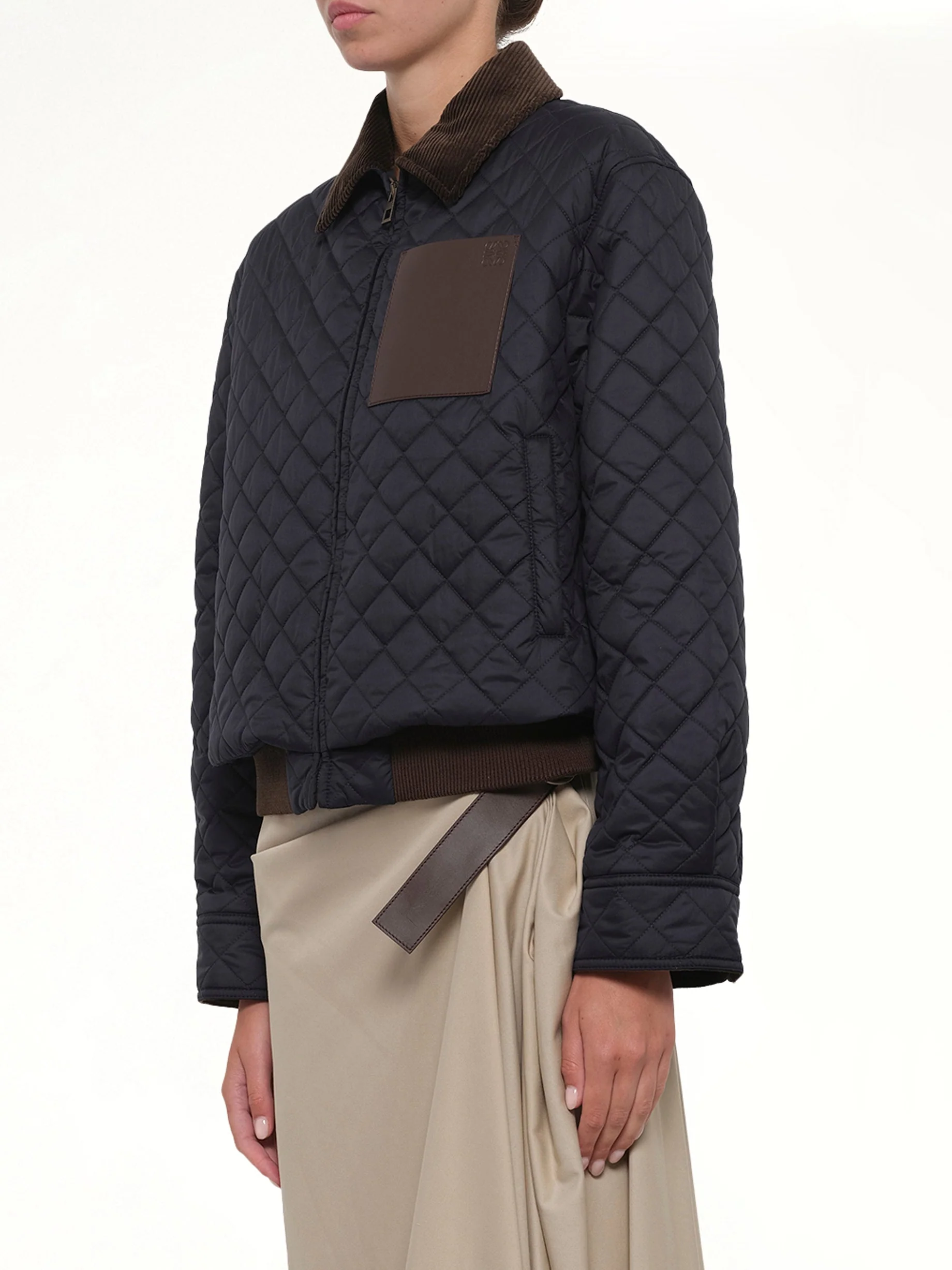 Short Padded Jacket in Dark Navy - Image 3