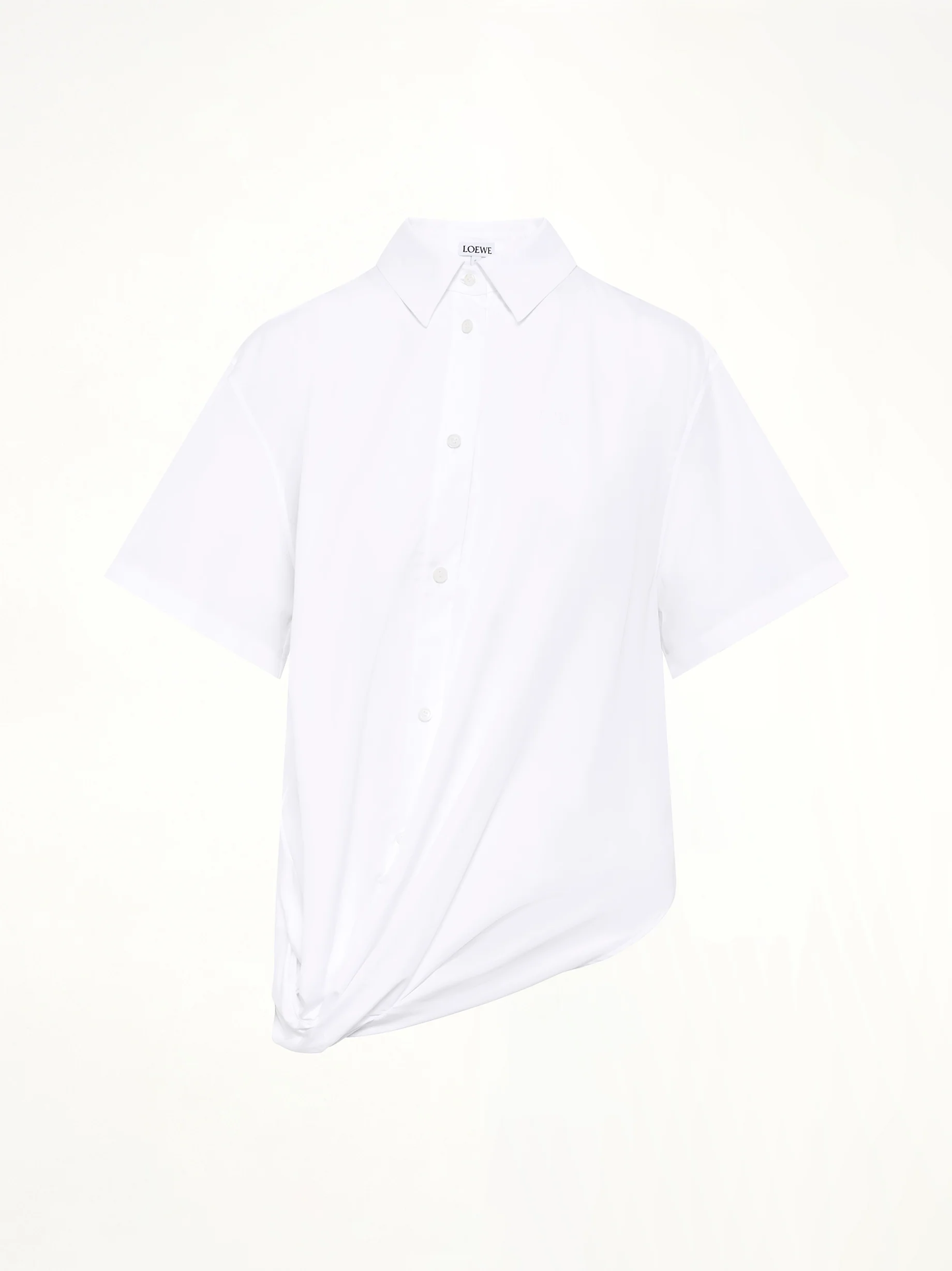 Short Sleeve Draped Shirt in White - Image 2