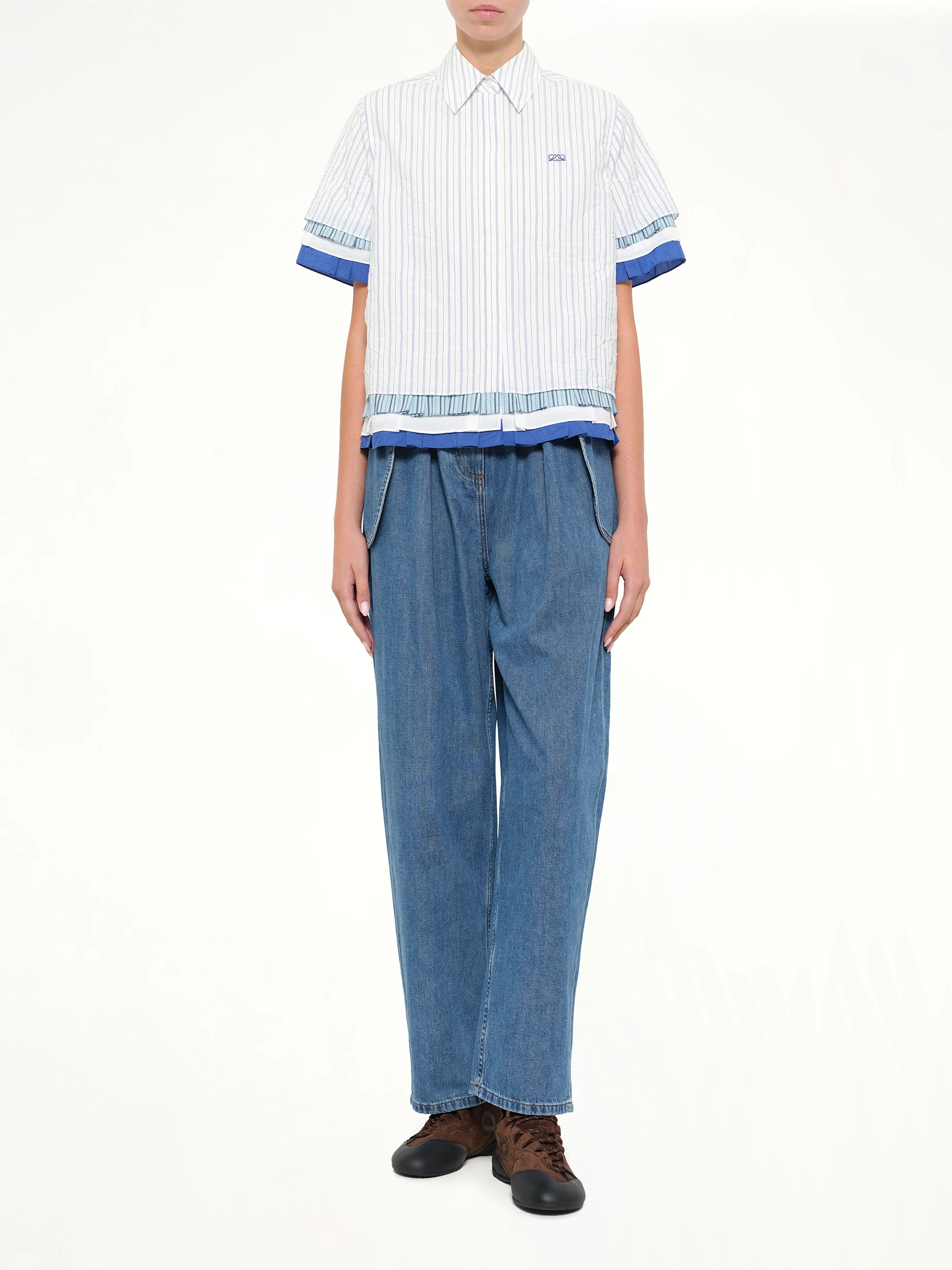 Short Sleeve Shirt in White/Multicolor - Image 4