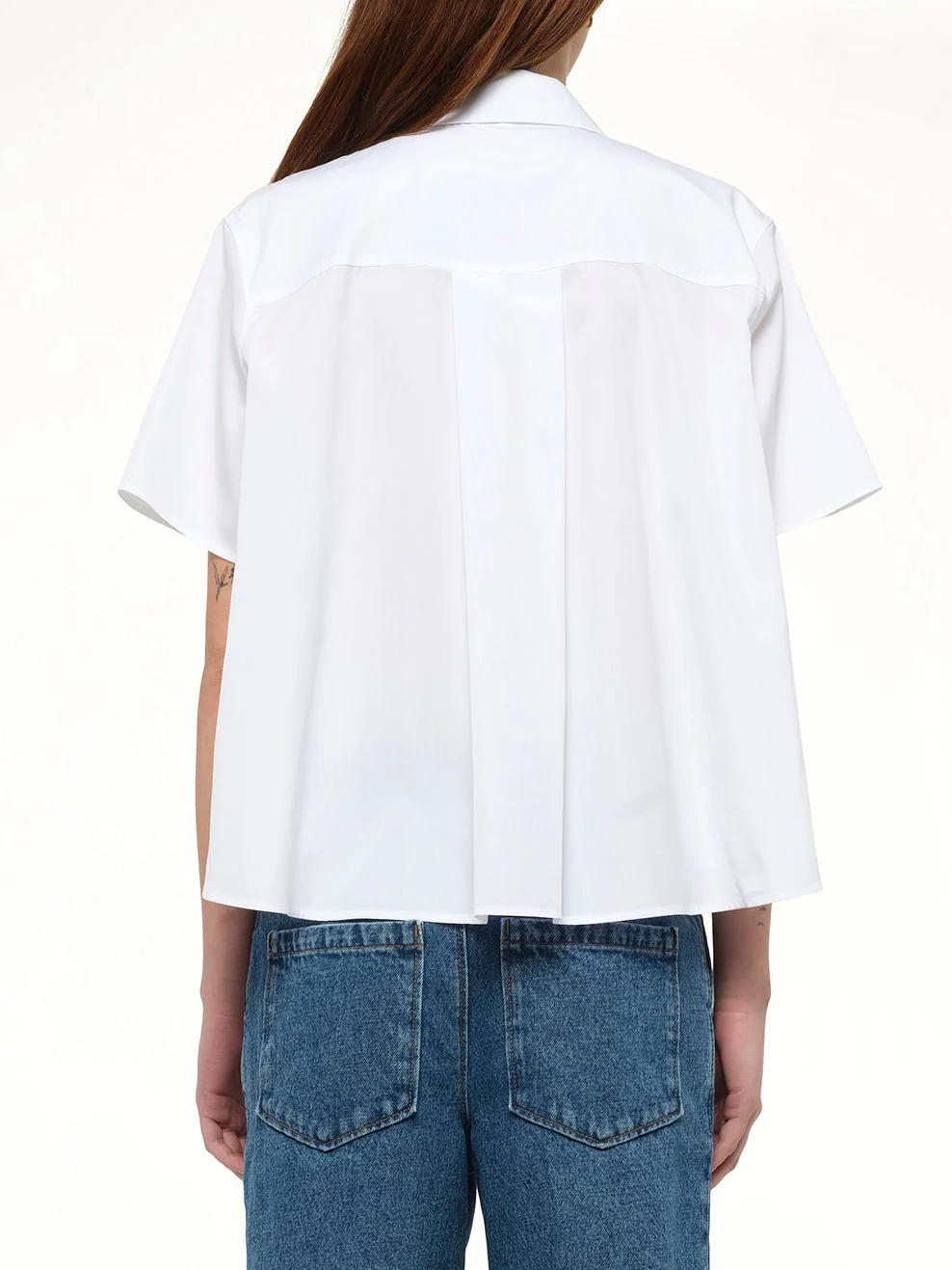 Short Sleeve Trapeze Shirt in White - Image 6