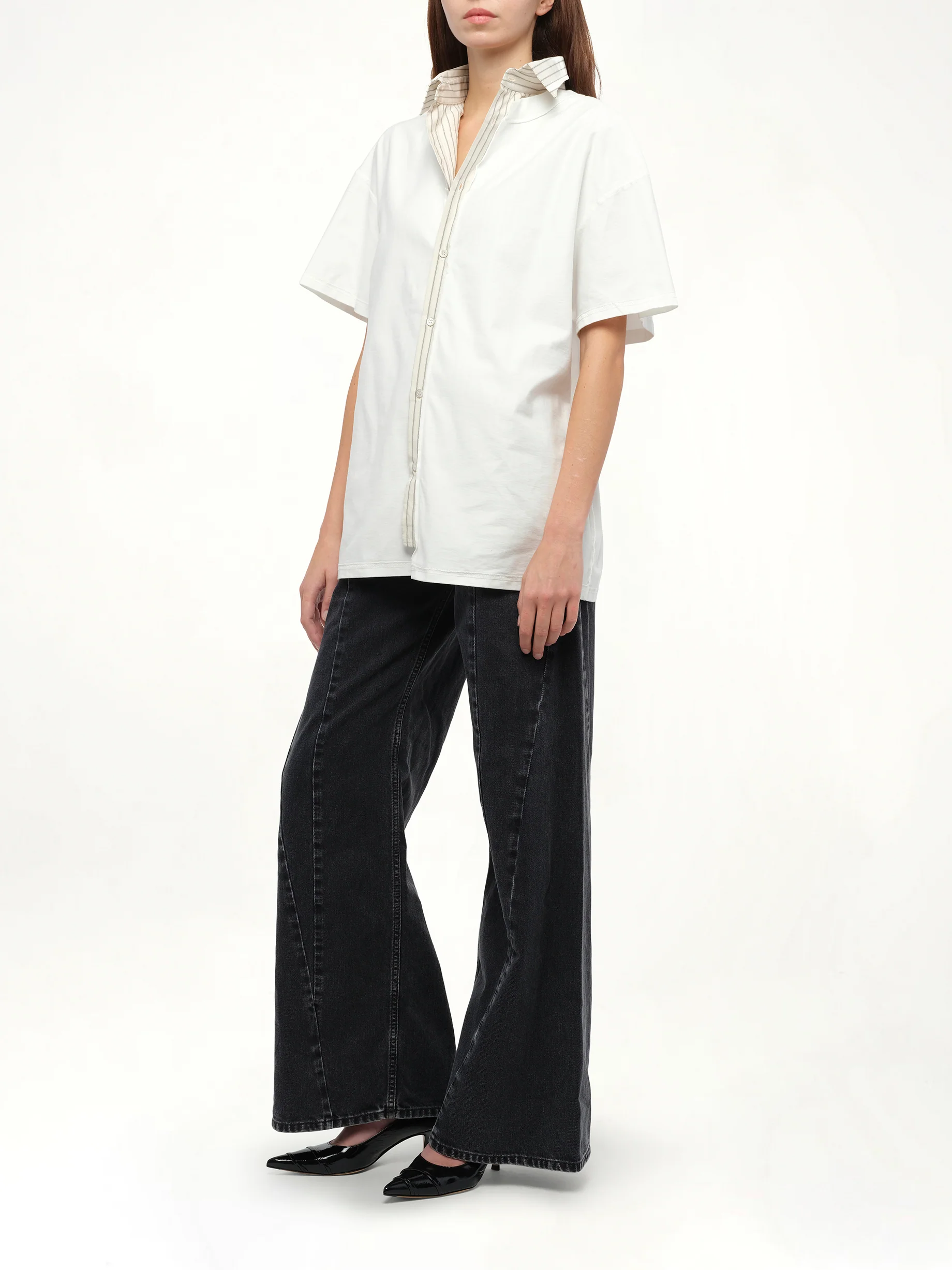 Short-sleeved Top in Off White - Image 4