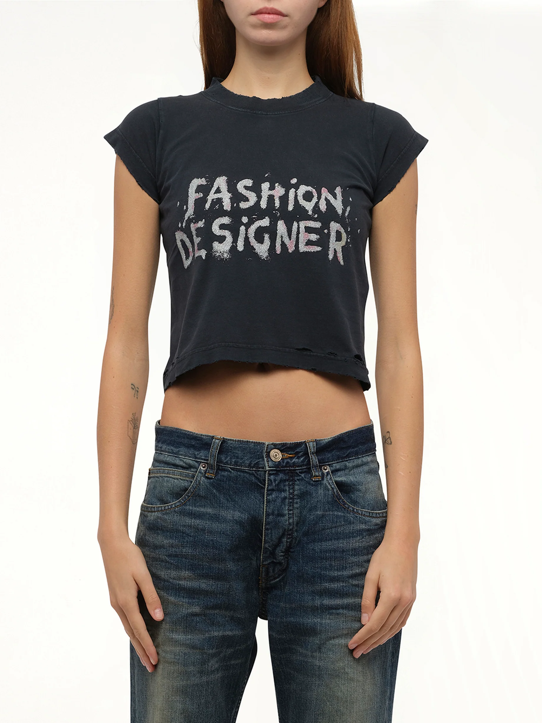 Shrunk T-Shirt in Faded Washed Black