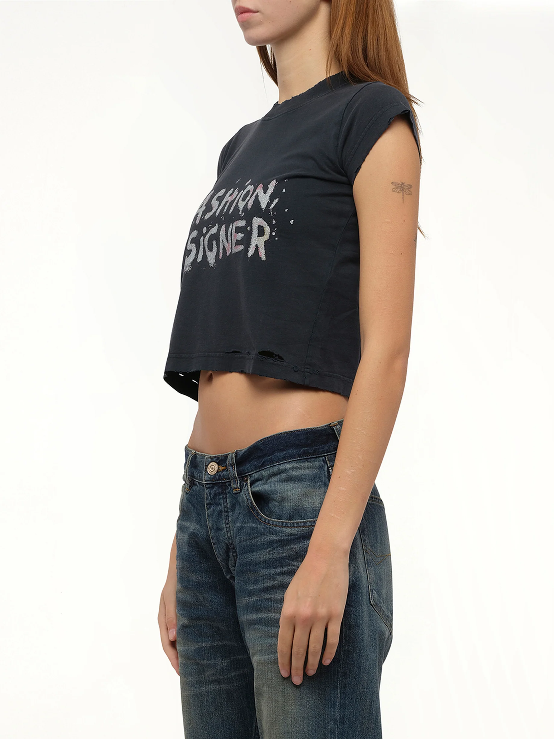 Shrunk T-Shirt in Faded Washed Black - Image 5