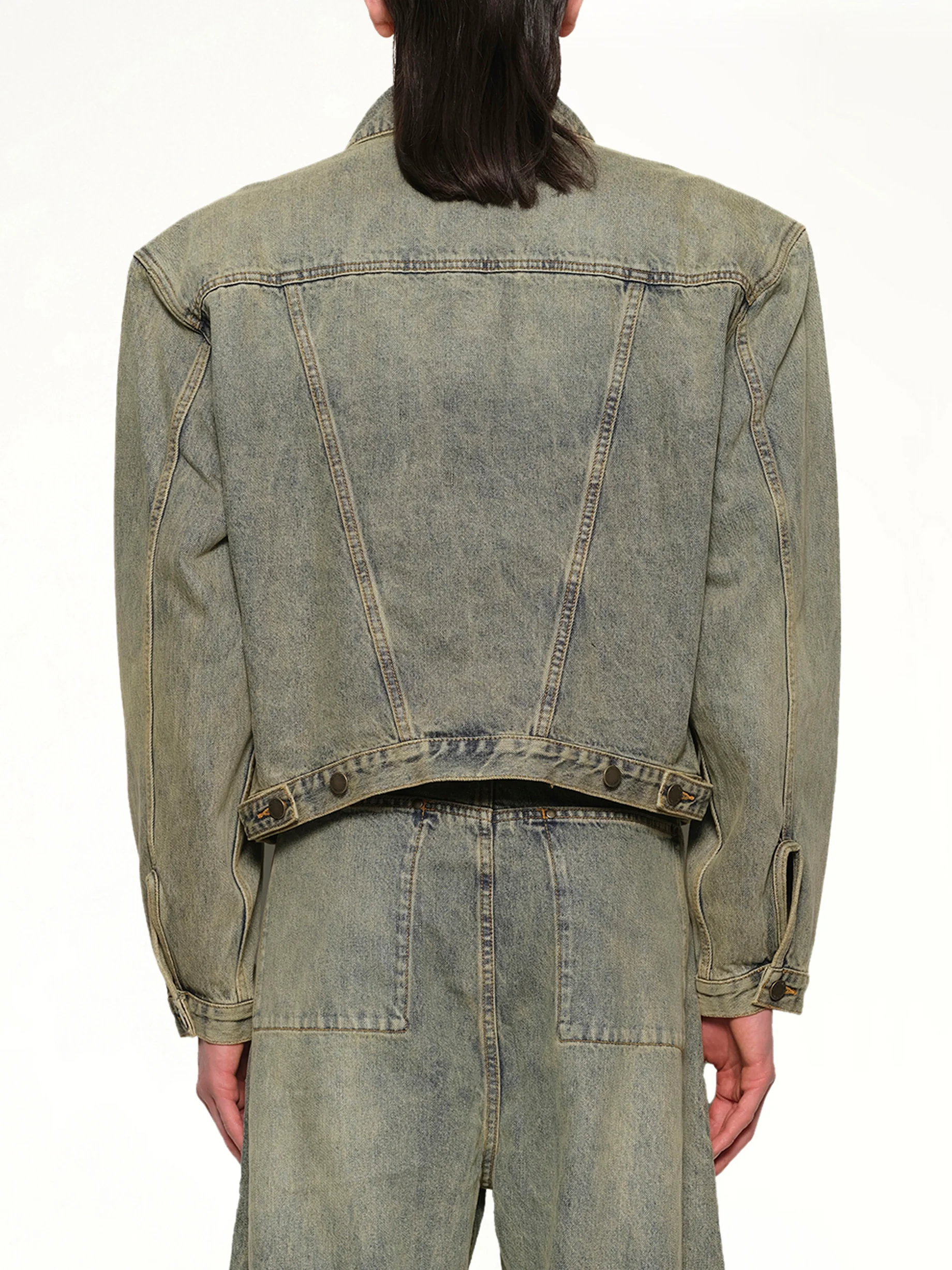 Shrunken Denim Jacket in Sufacewave - Image 5