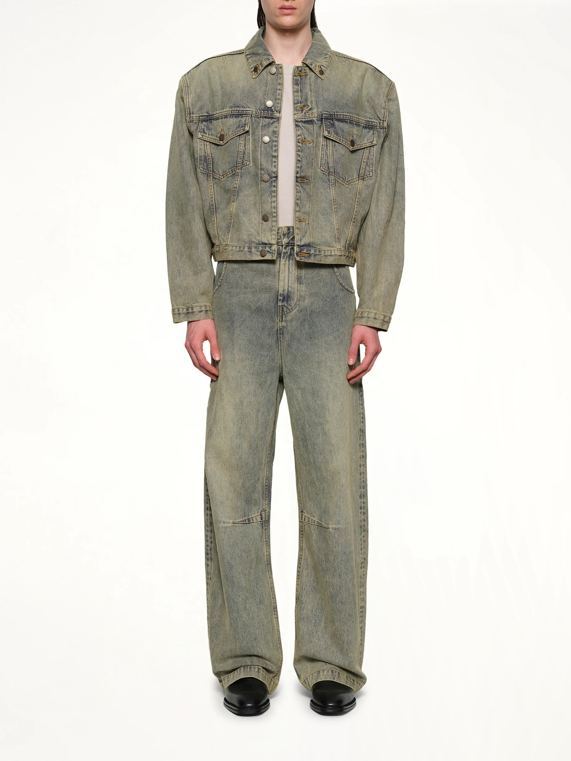 Shrunken Denim Jacket in Sufacewave - Image 7