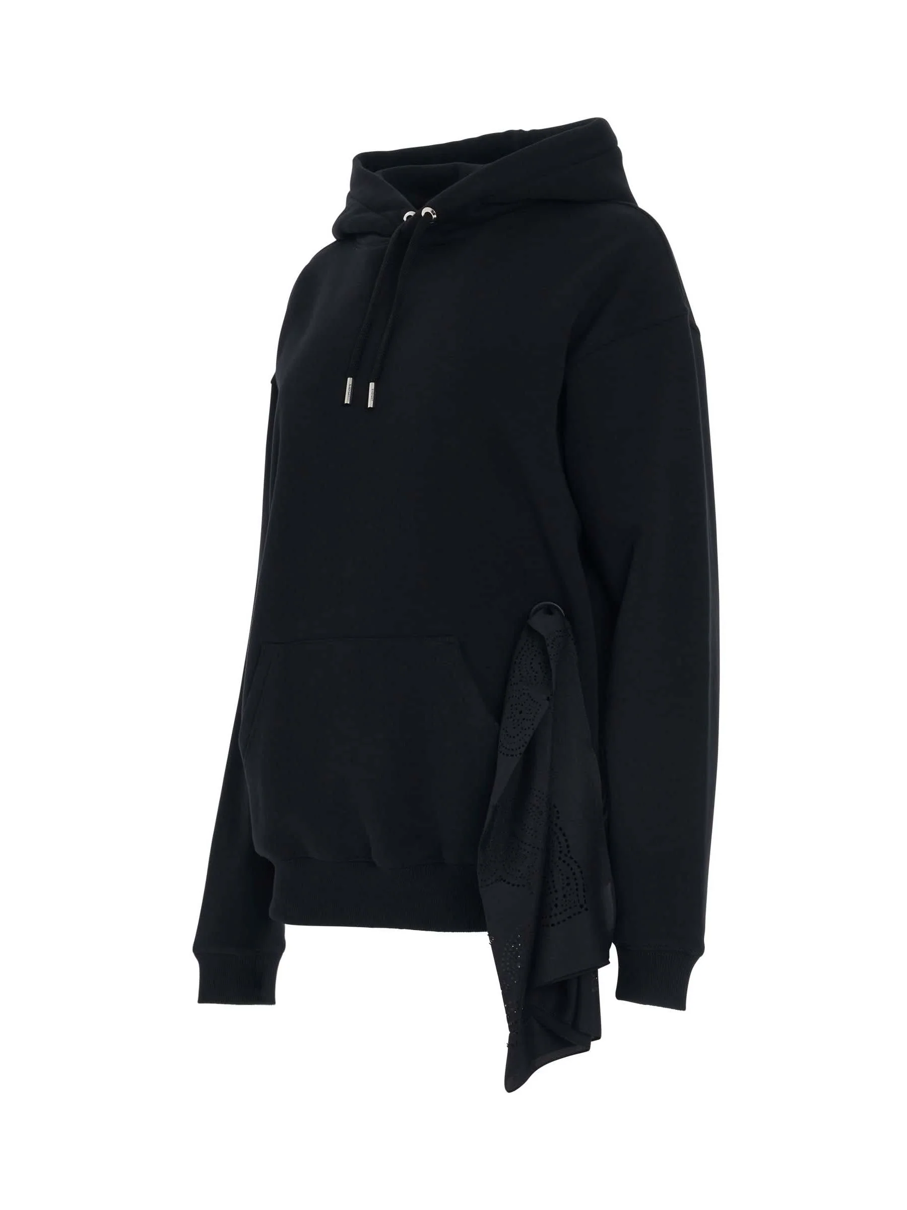 Side Eyelet Bandanas Hoodie in Black - Image 2