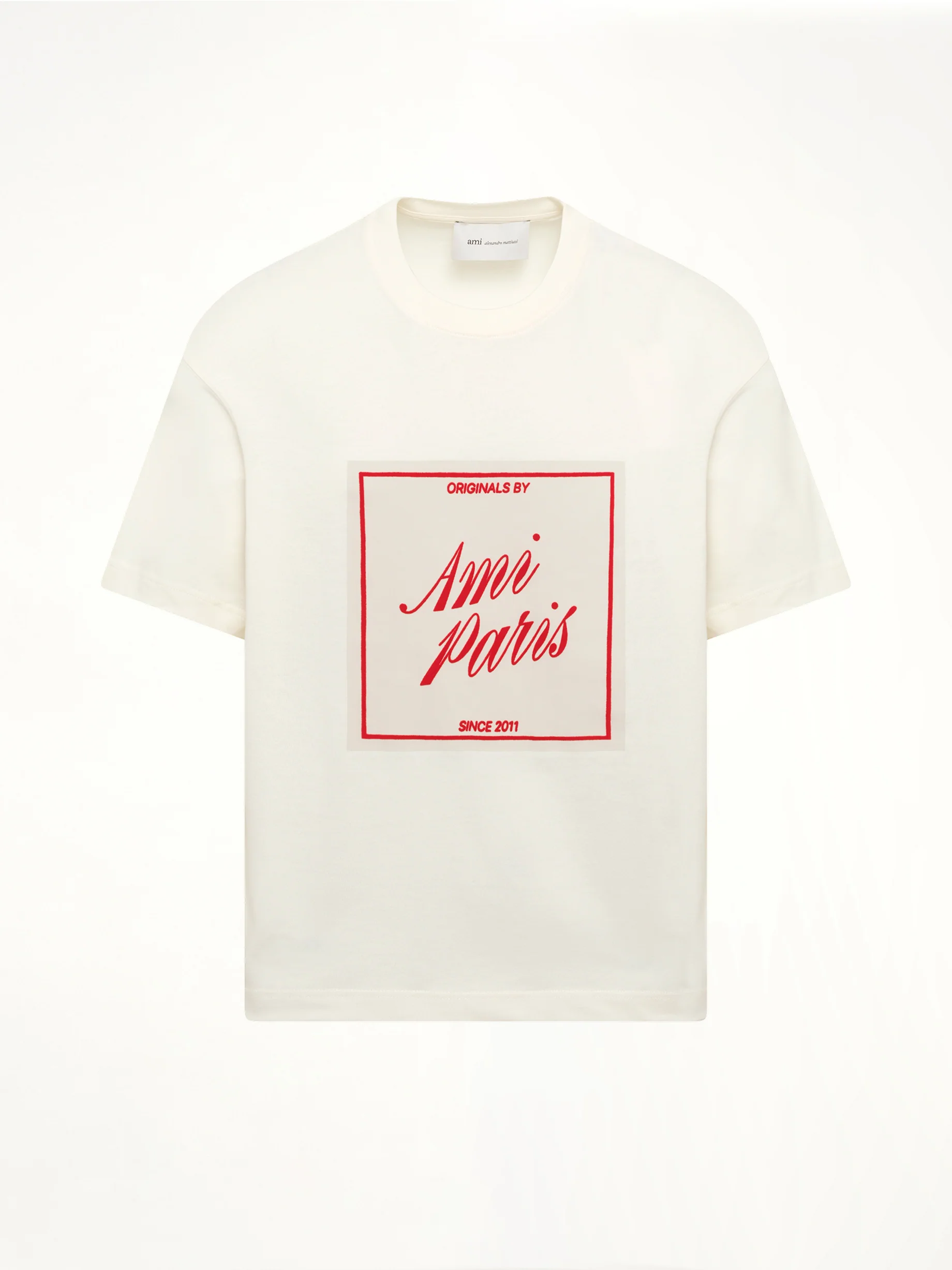 Signature Print Boxy Fit T-Shirt in White - Image 2