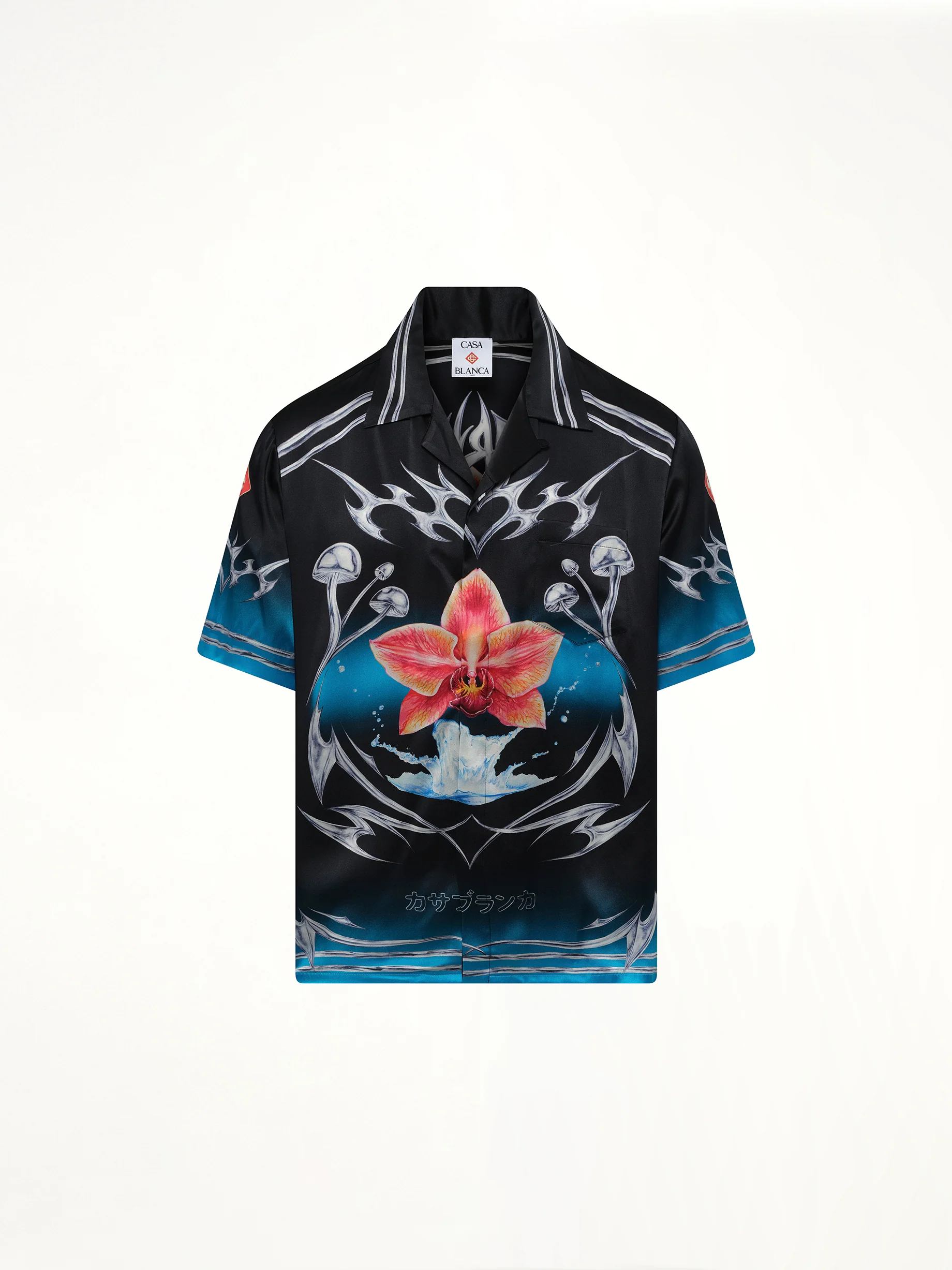 Silk Satin Blades Shirt in Multicolour - Image 2