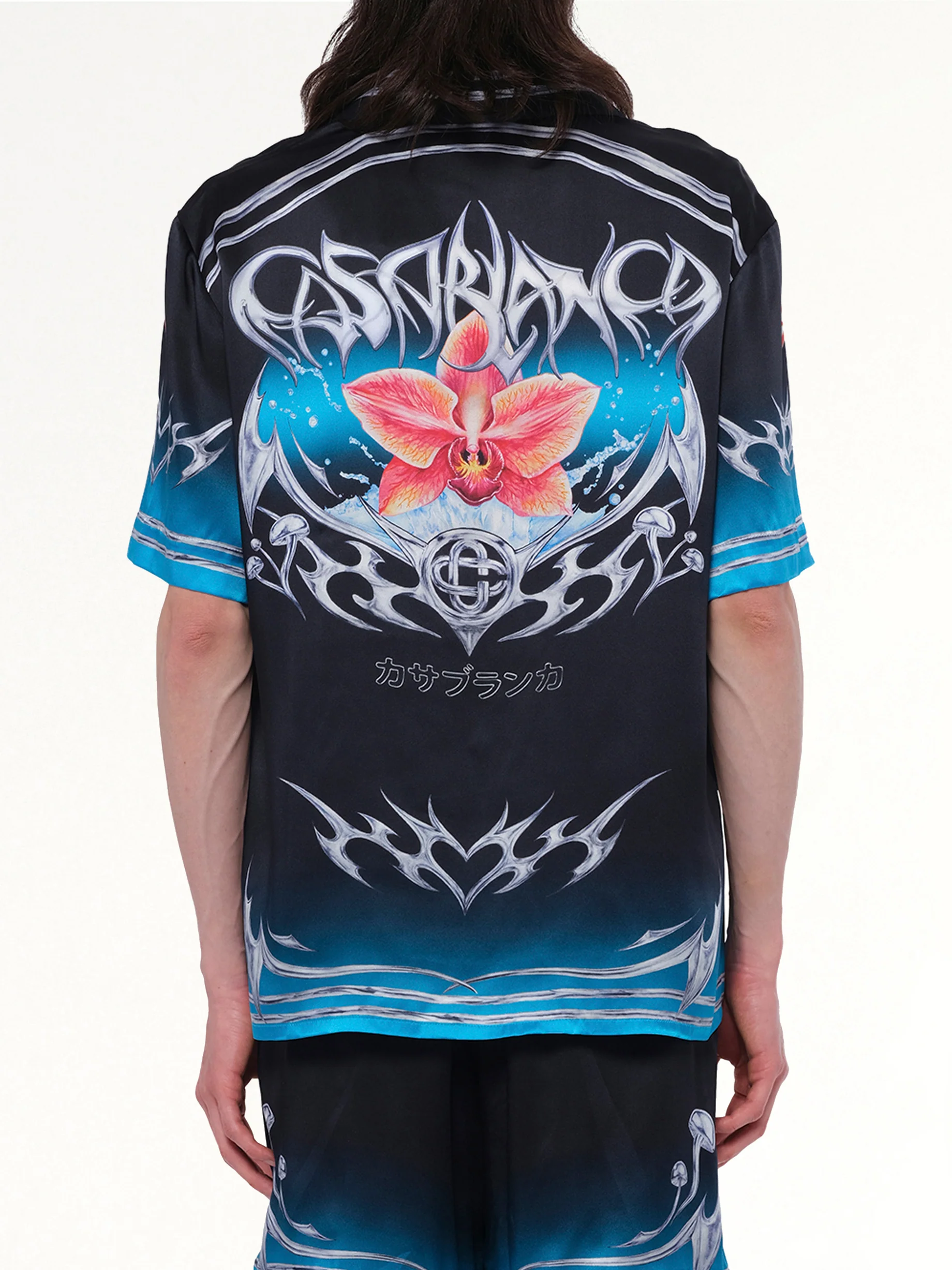 Silk Satin Blades Shirt in Multicolour - Image 5