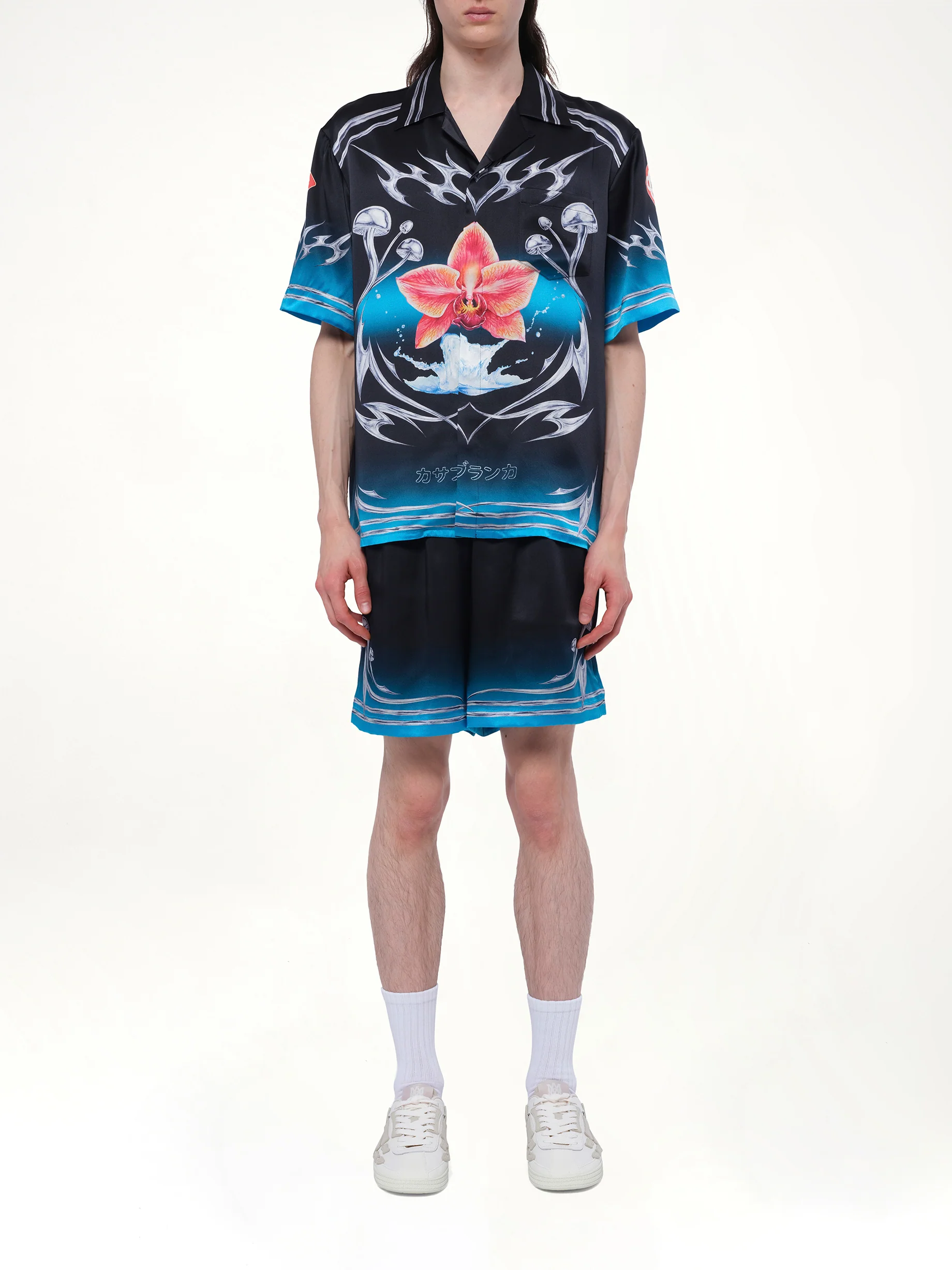 Silk Satin Blades Shirt in Multicolour - Image 7