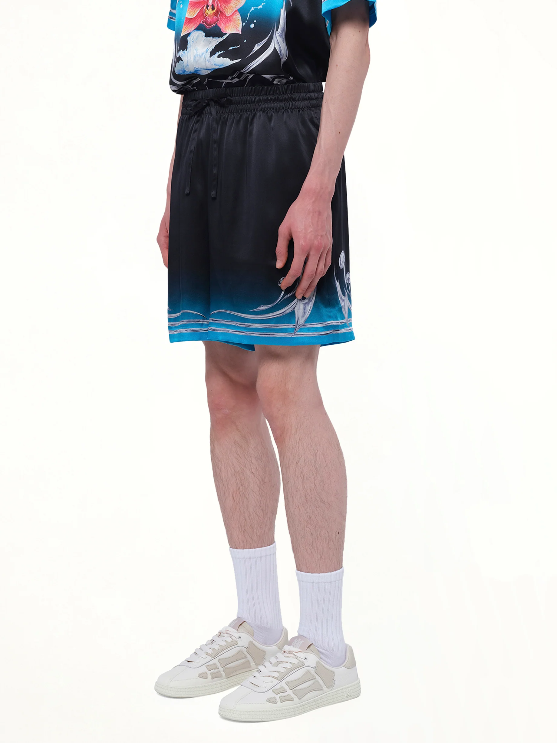 Silk Satin Blades Shorts in Multicolour - Image 3