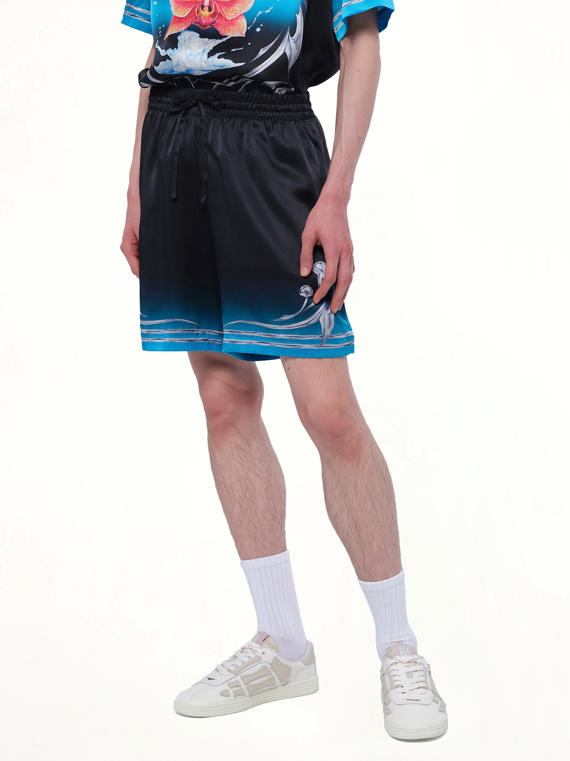 Silk Satin Blades Shorts in Multicolour - Image 4