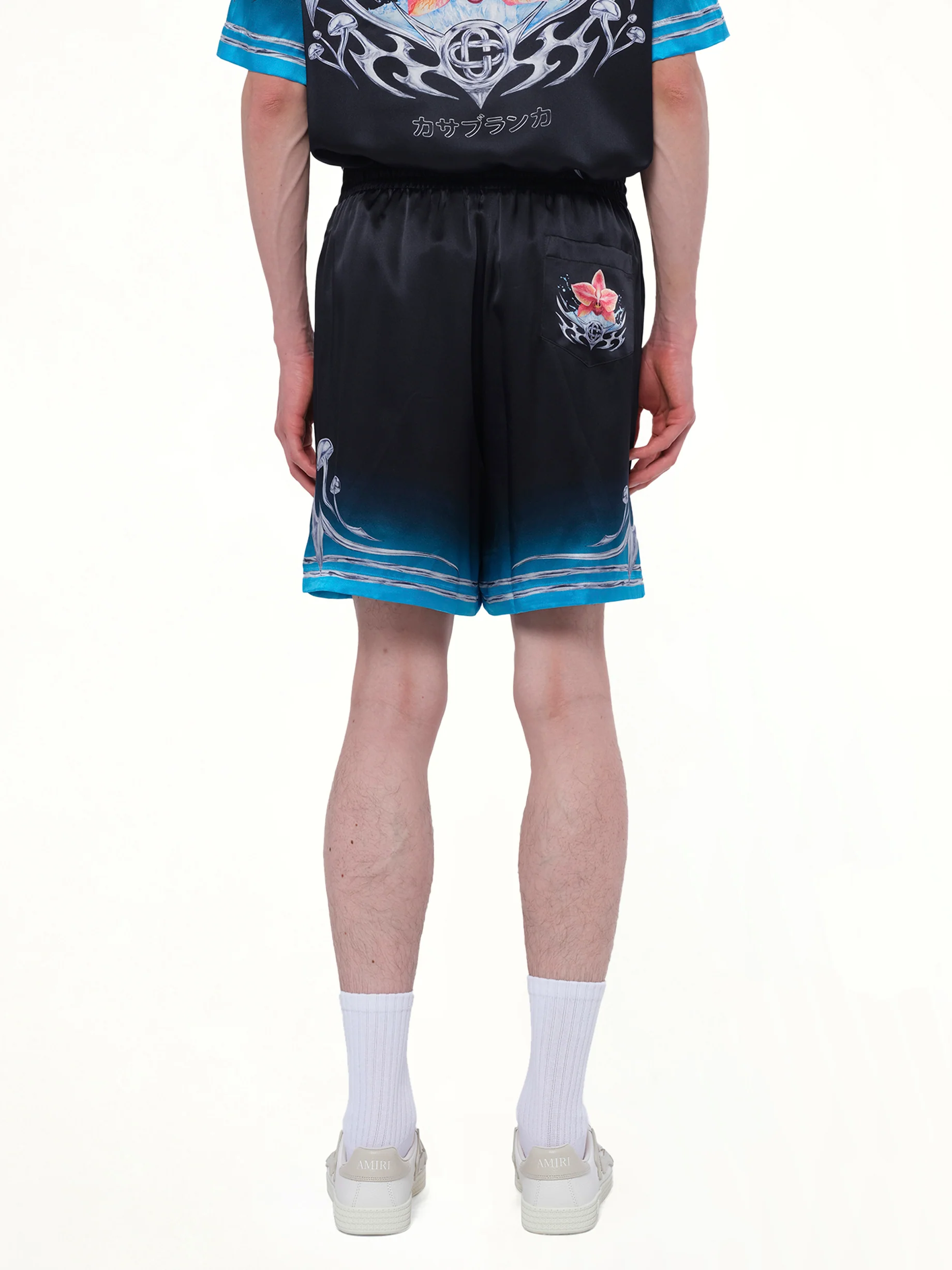 Silk Satin Blades Shorts in Multicolour - Image 5