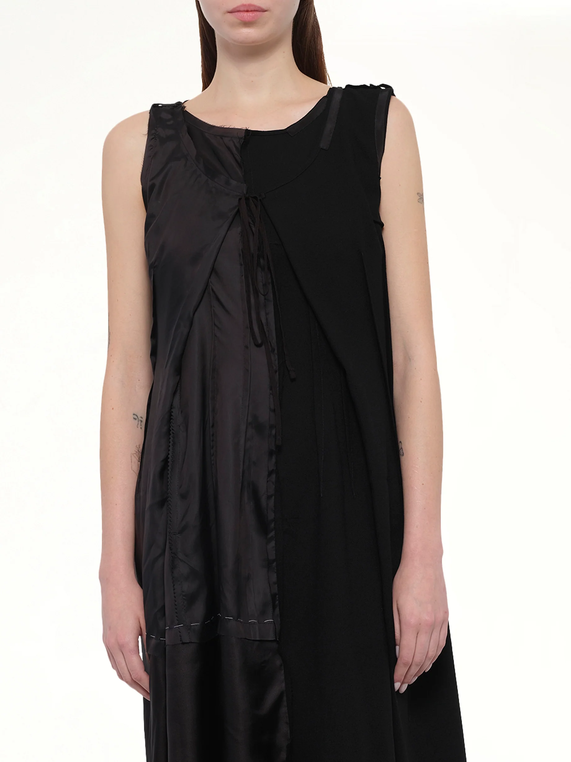 Silk Twill Midi Dress in Black - Image 6