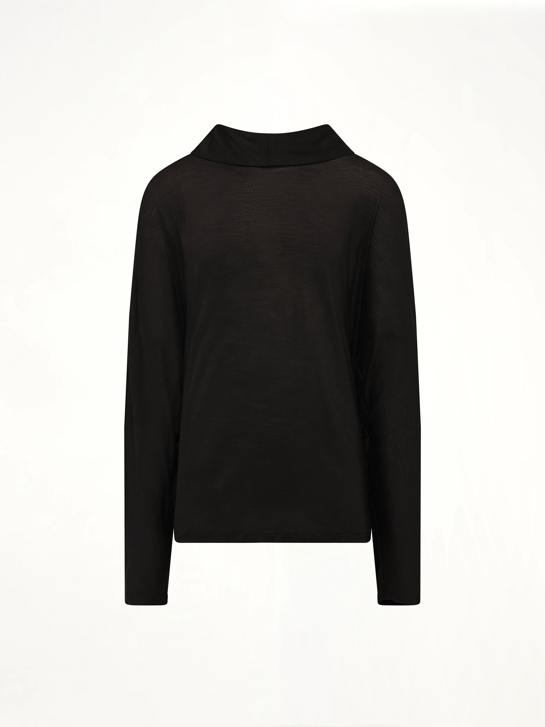 Silk Wool Hooded Tunic in Black - Image 2