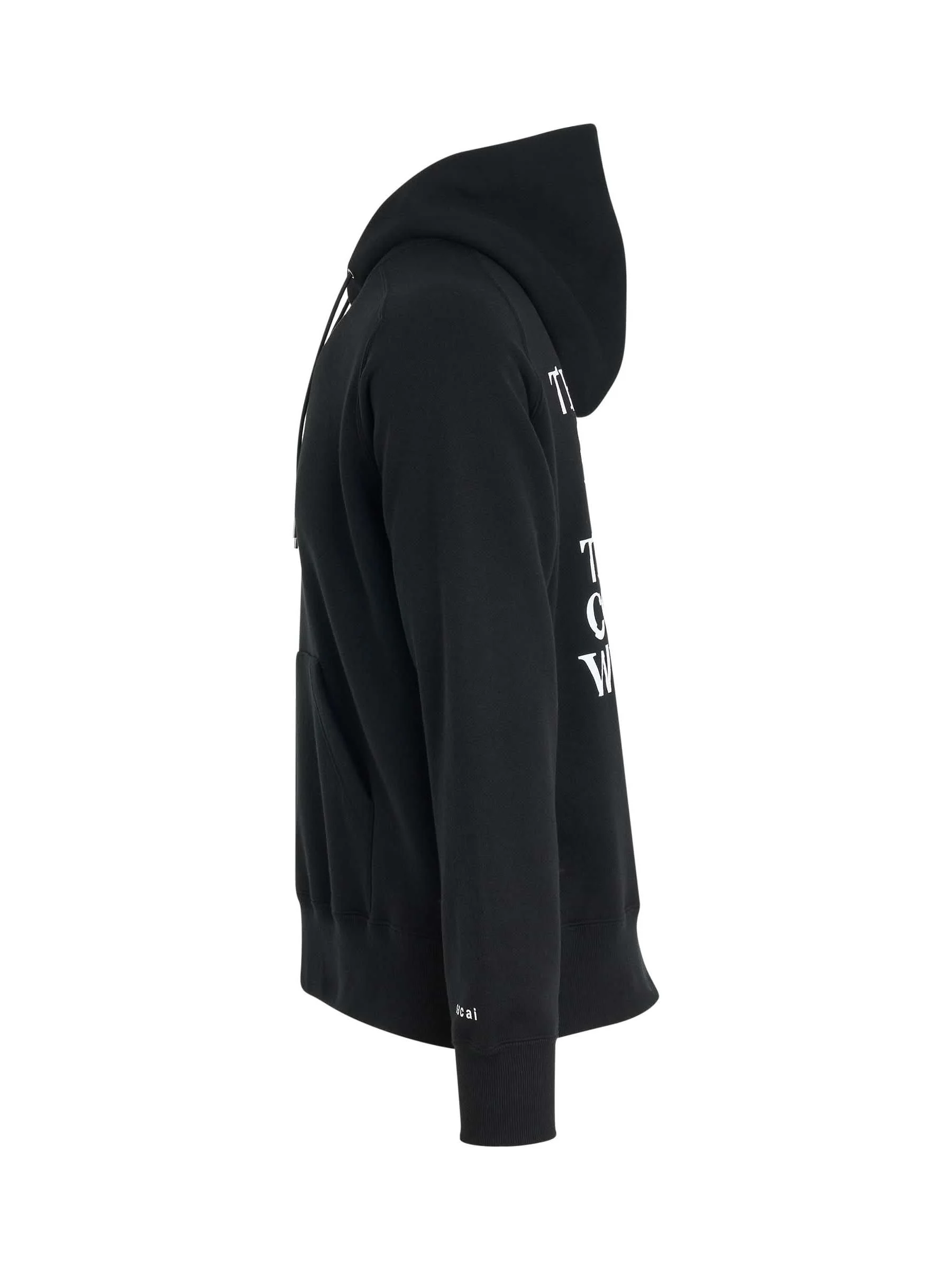 "Simple" Print Hoodie in Black - Image 3