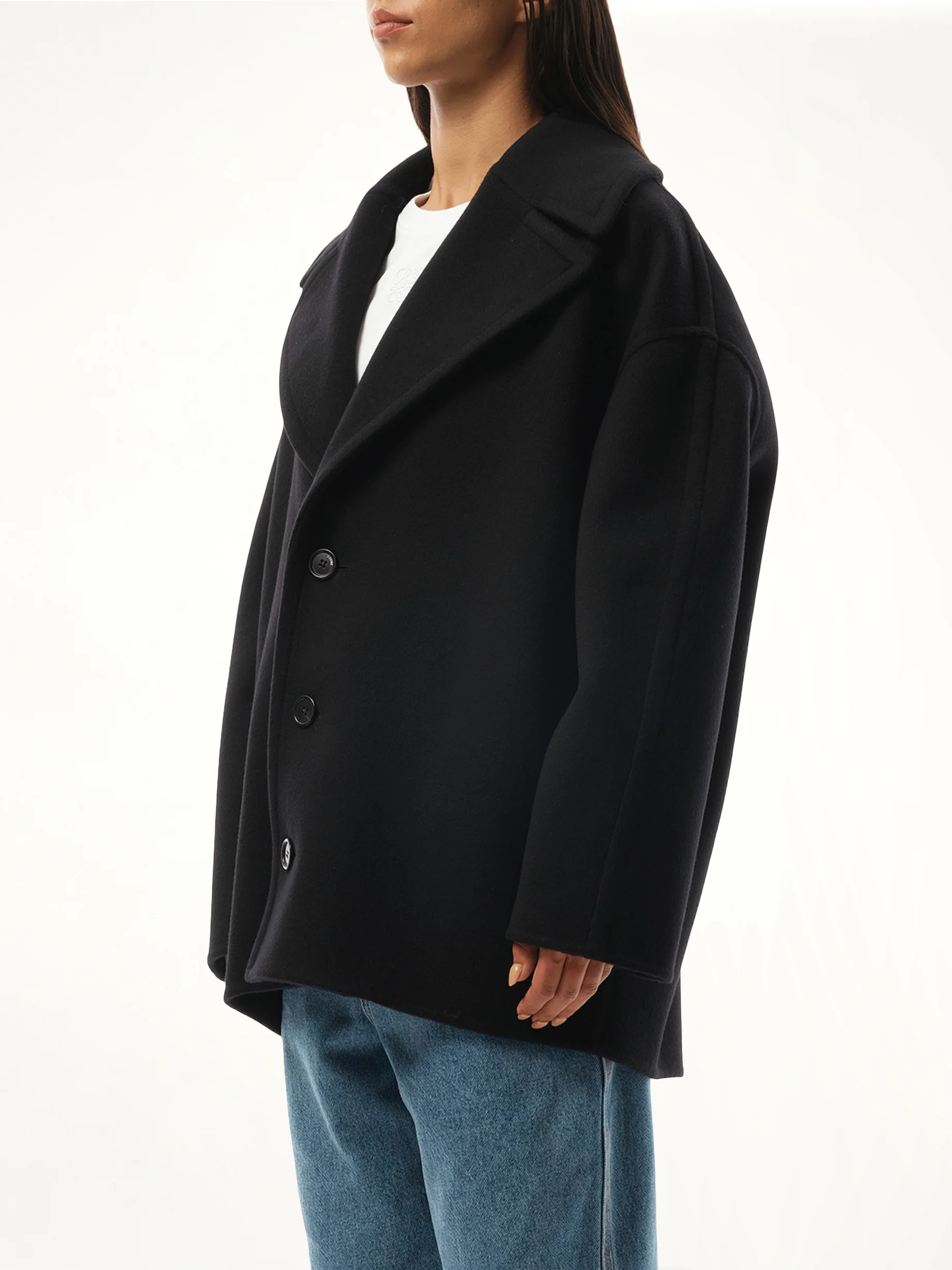 Single Breasted Short Coat in Black - Image 5