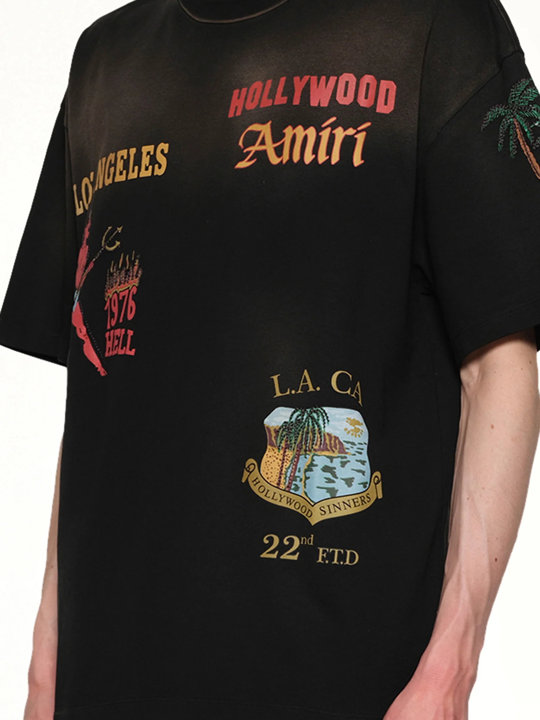 Sinners Oversized T-Shirt in Black - Image 3