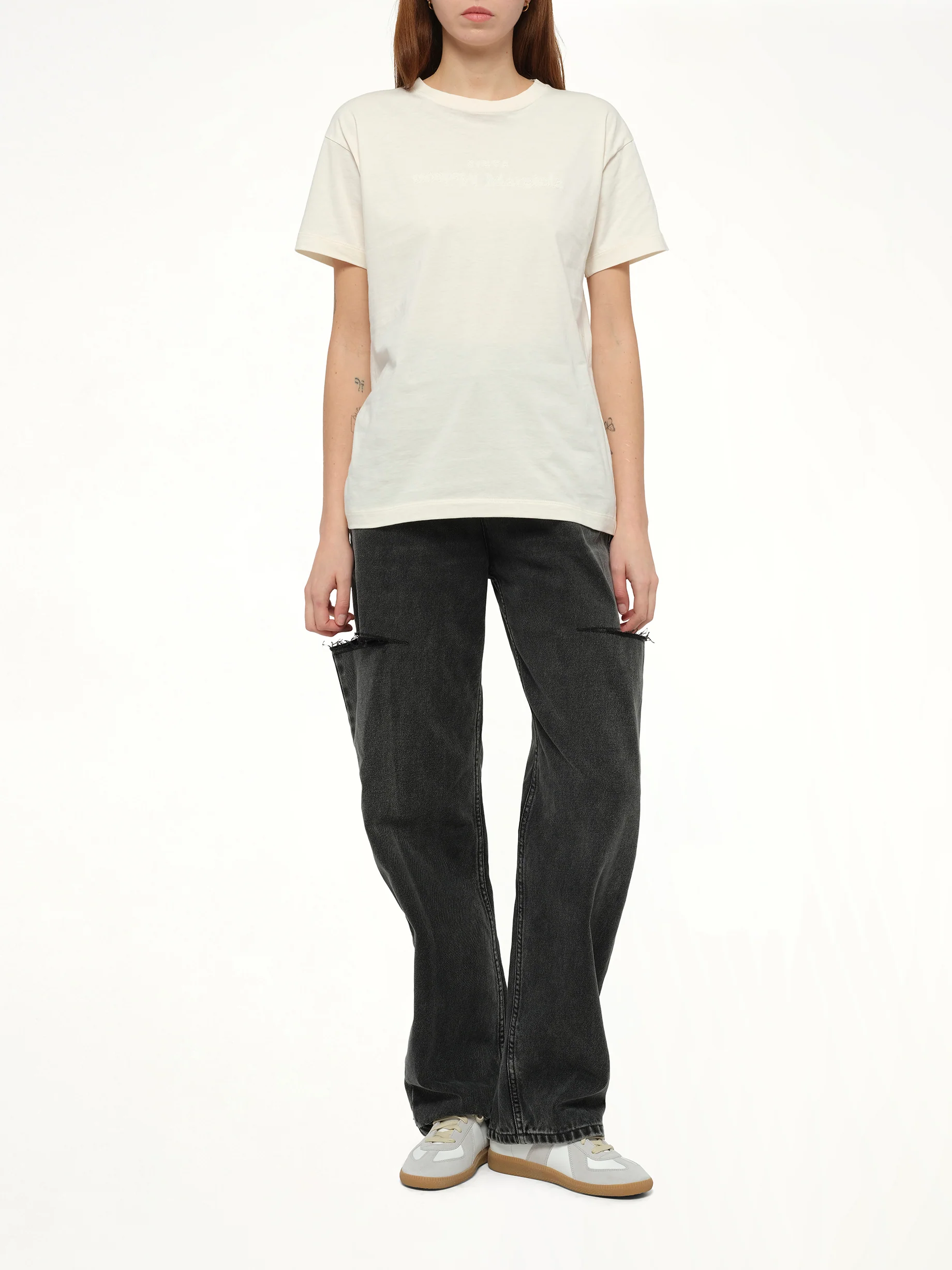 Slash Loose Fit Denim Jeans in Black - Image 4