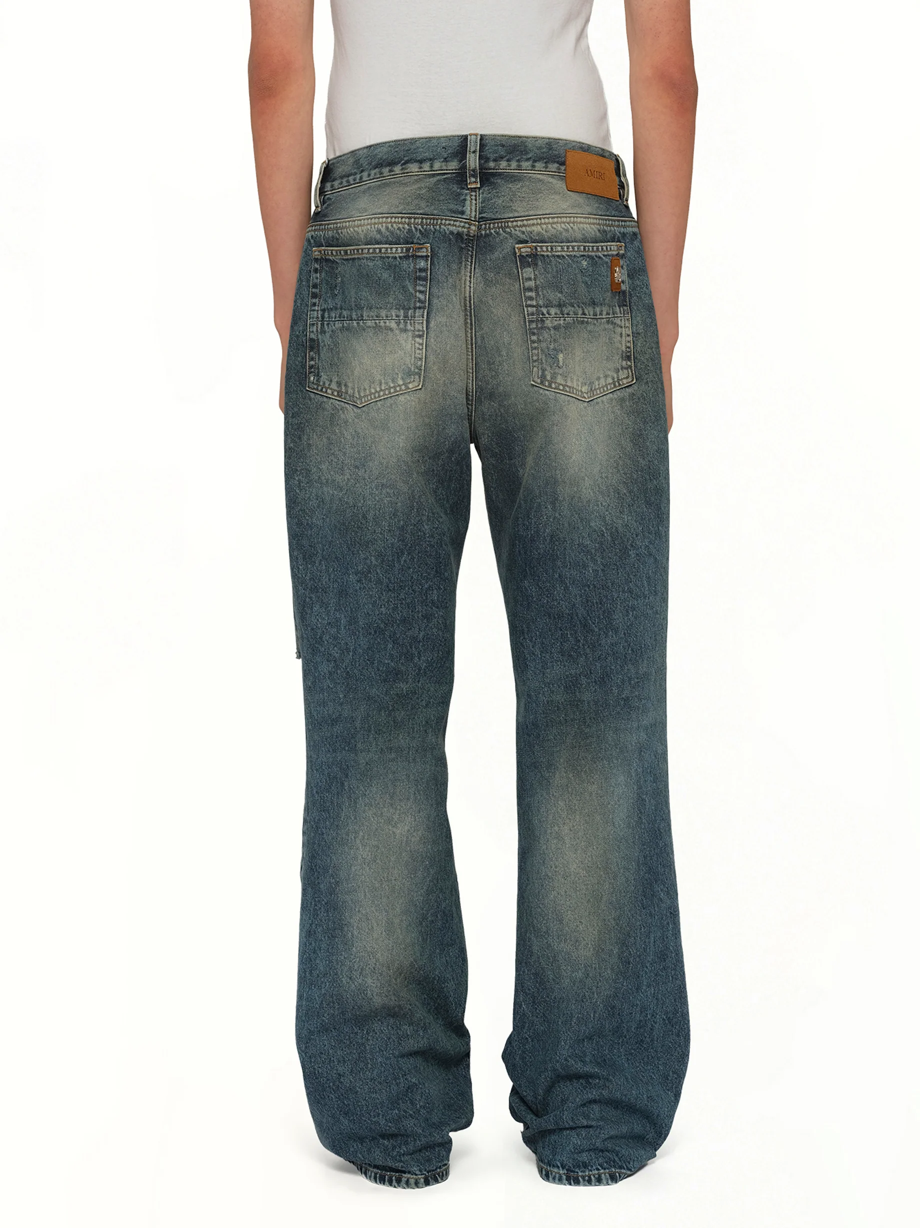 Slashed Boot Cut Jean in Denim Lapis - Image 5