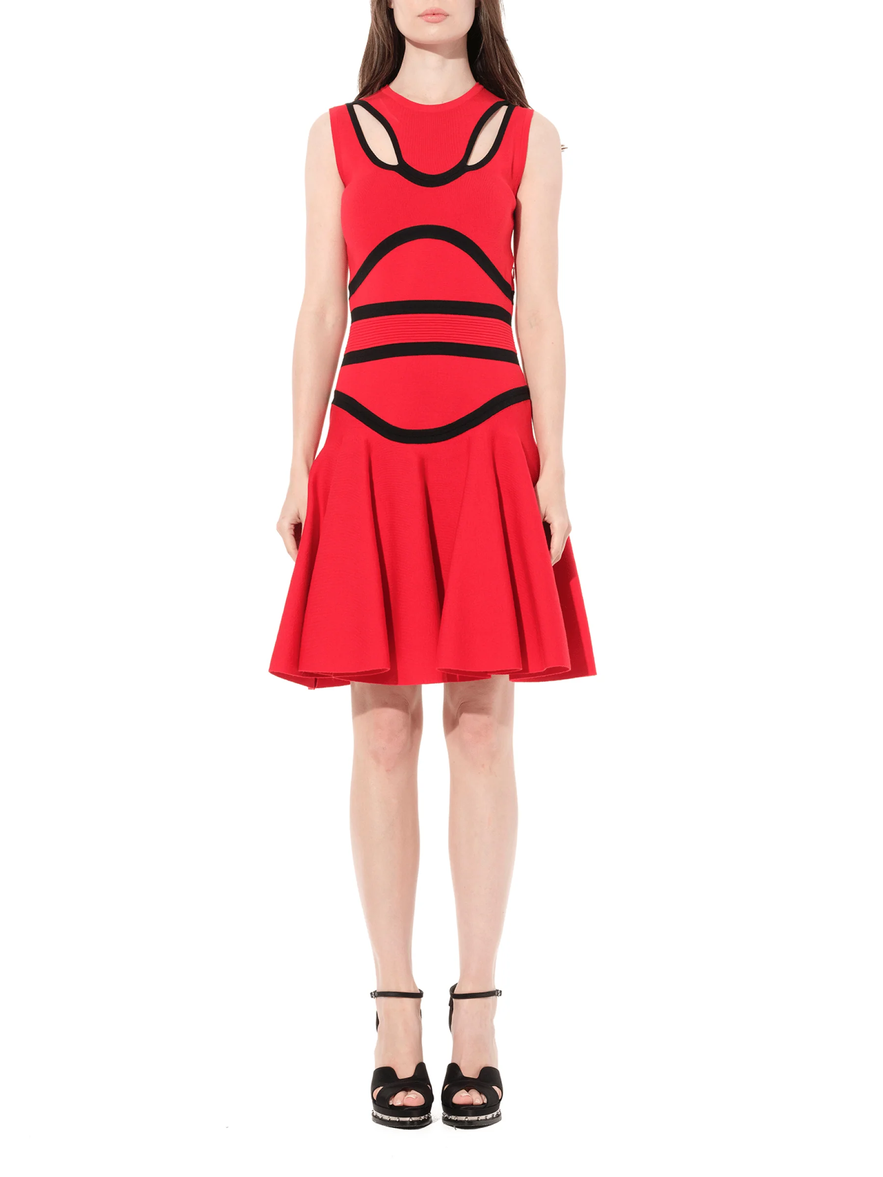Sleeveless Mini Dress in Red - Image 3
