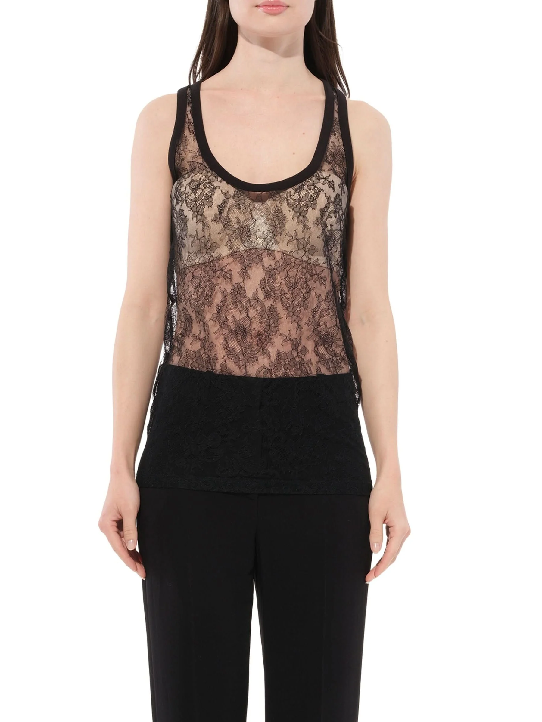 Sleveless Sheer Top in Black