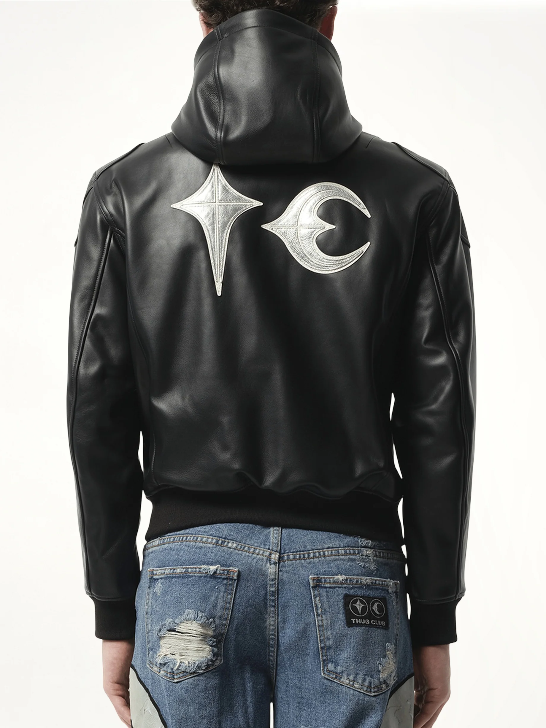 Slim Rock Leather Jacket in Black - Image 6