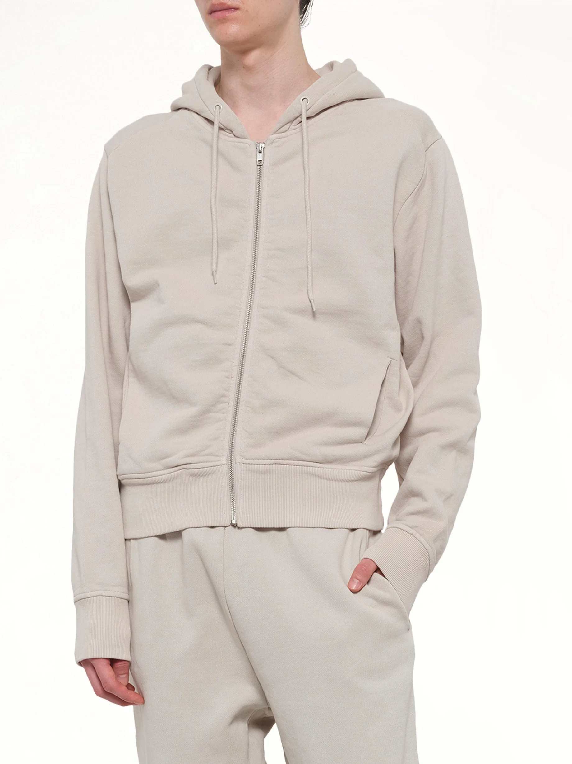 Slim Zip Up in Off White - Image 6