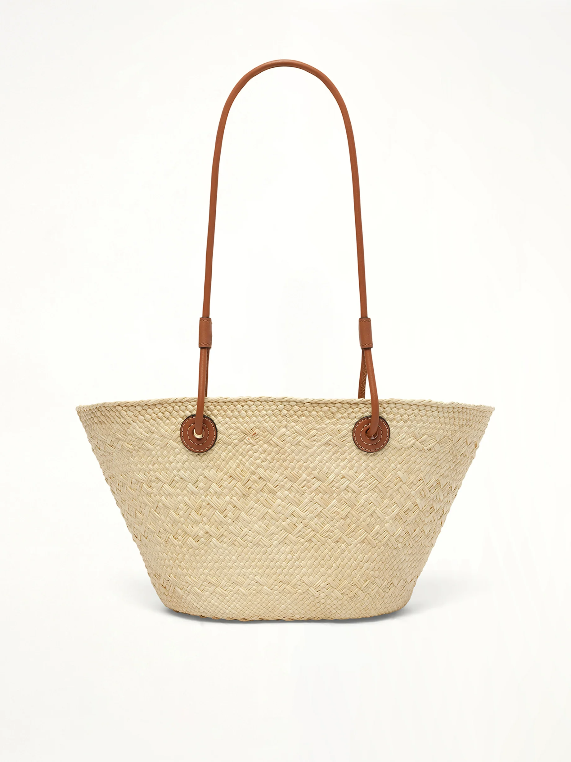 Anagram Basket Small Bag in Natural/Tan - Image 3
