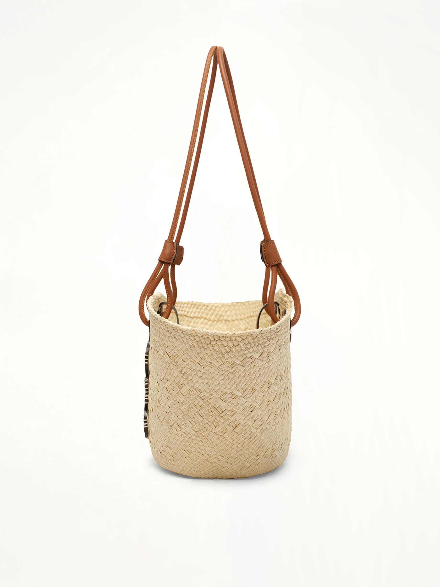Anagram Basket Small Bag in Natural/Tan - Image 5
