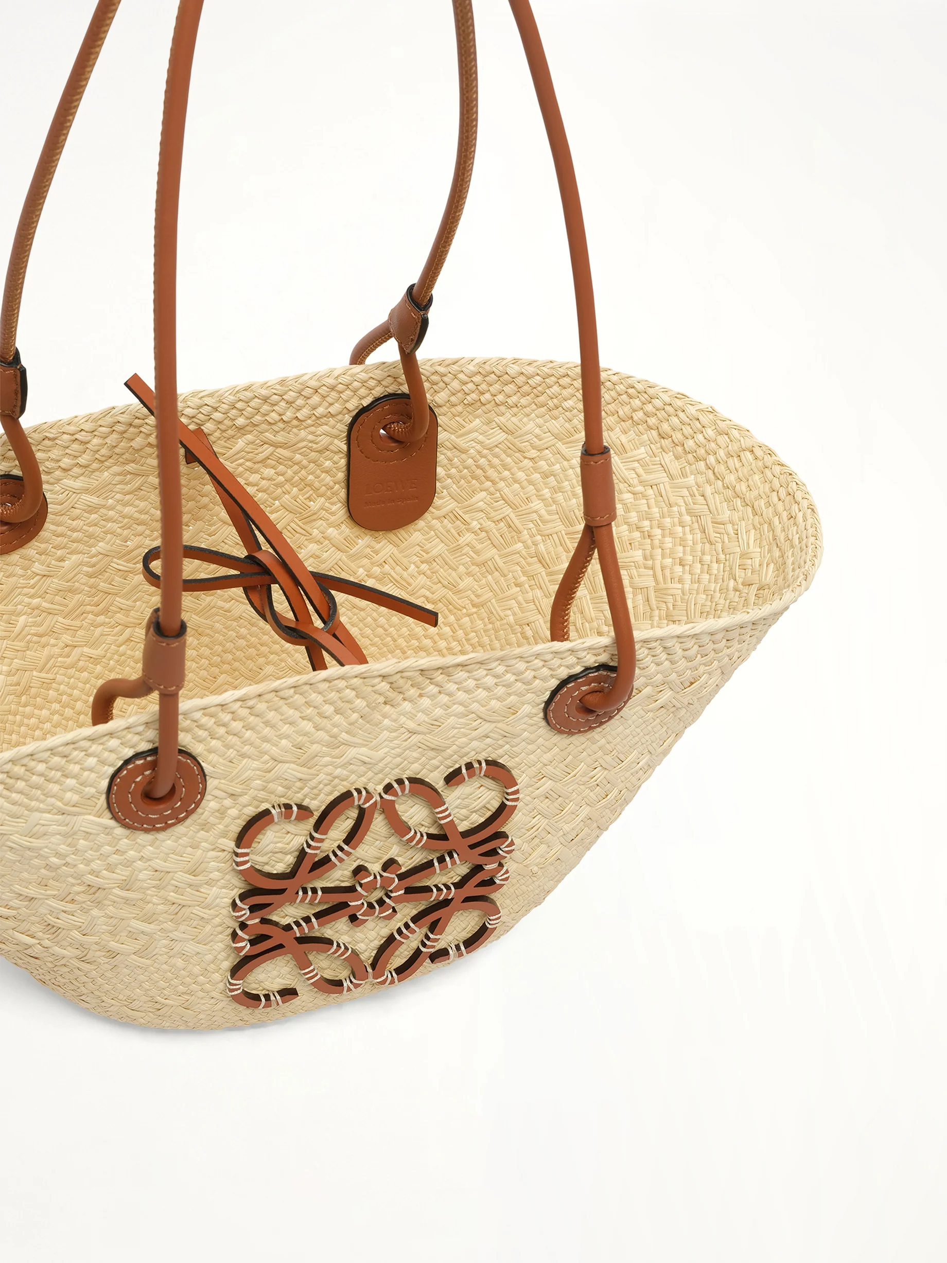 Anagram Basket Small Bag in Natural/Tan - Image 6