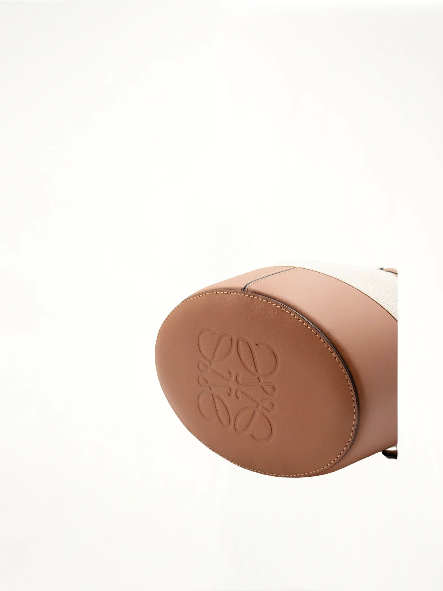 Small Balloon Bag in Canvas and Calfskin in Ecru/Tan - Image 5