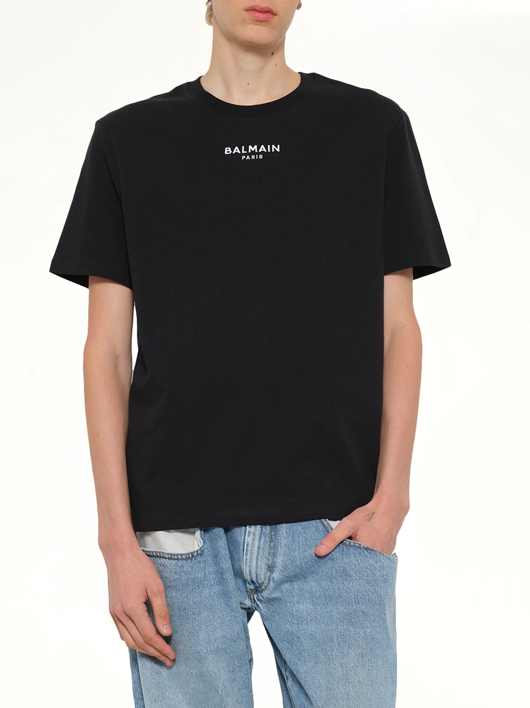 Small Balmain Paris T-Shirt in Black/White - Image 6