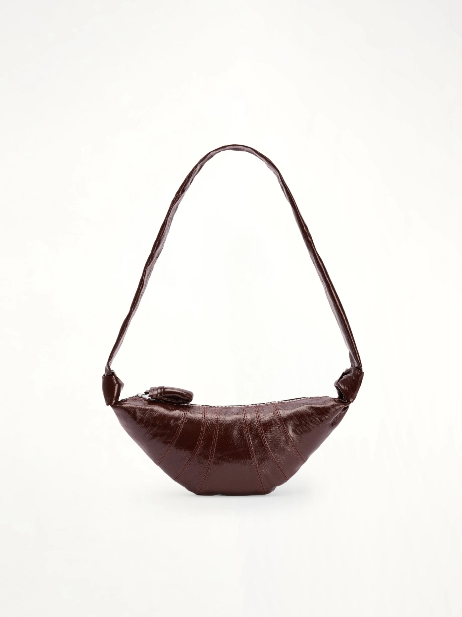 Coated Cotton Small Croissant Bag in Chocolate Fondant
