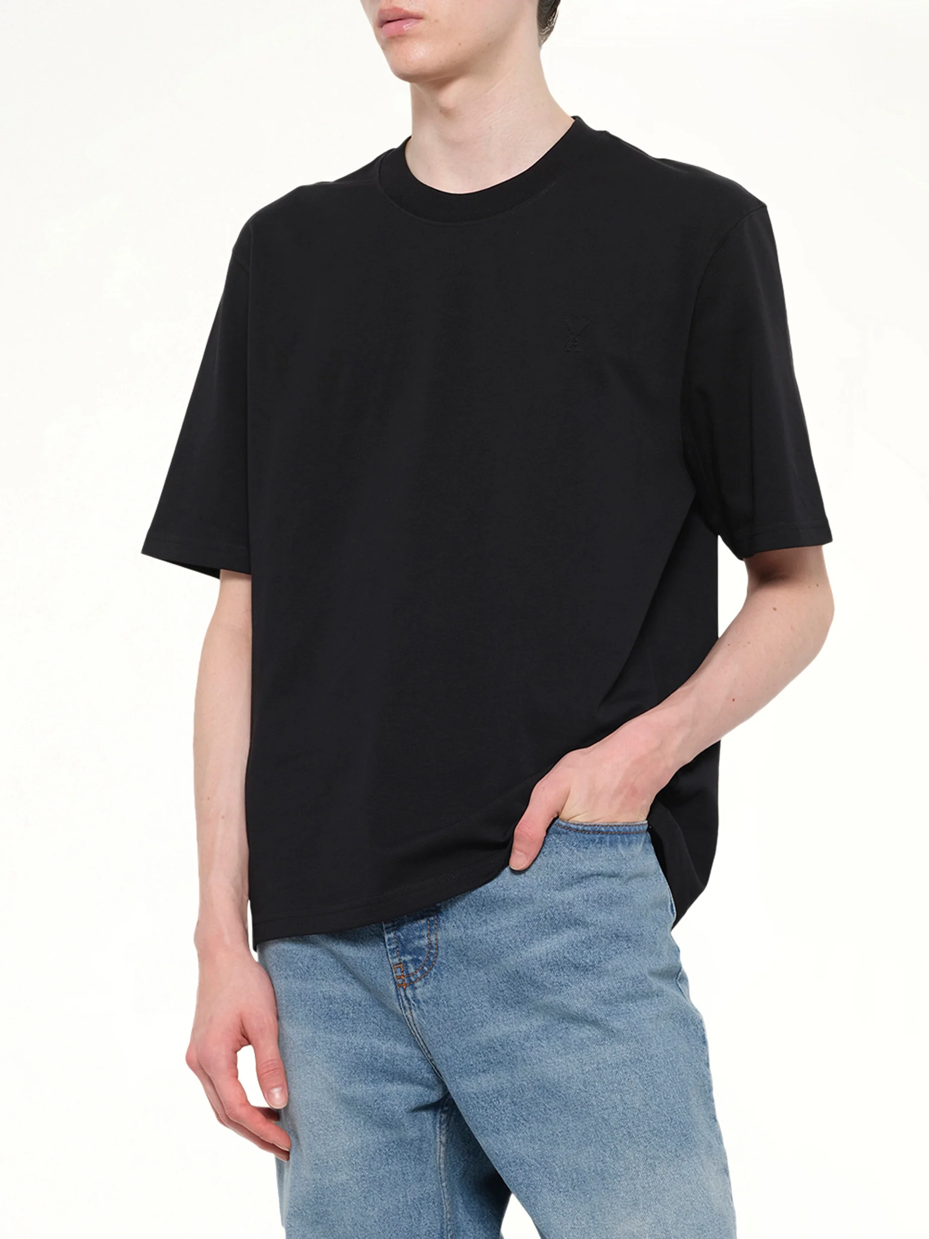 Small Embossed ADC T-Shirt in Black - Image 6