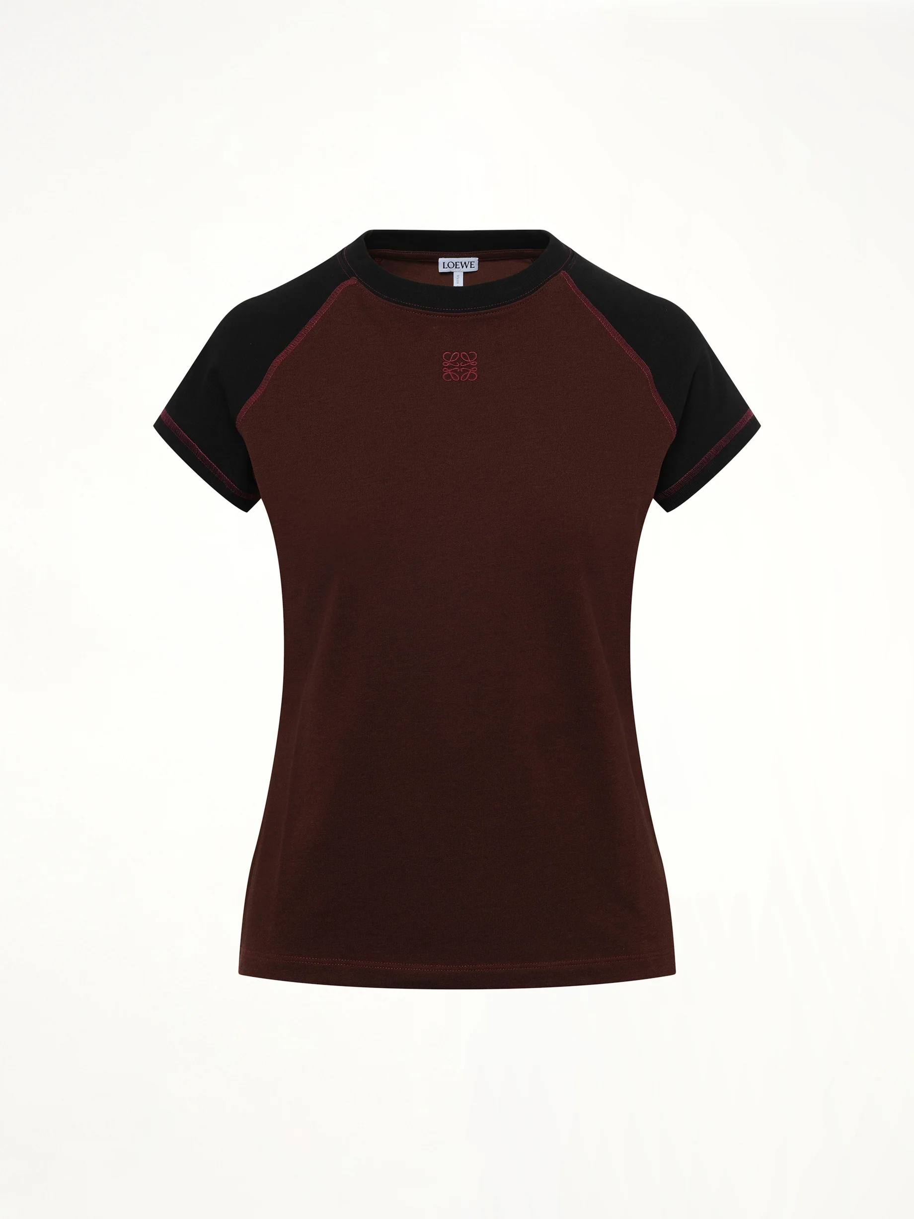 Small Fit T-Shirt in Black/Burgundy - Image 2