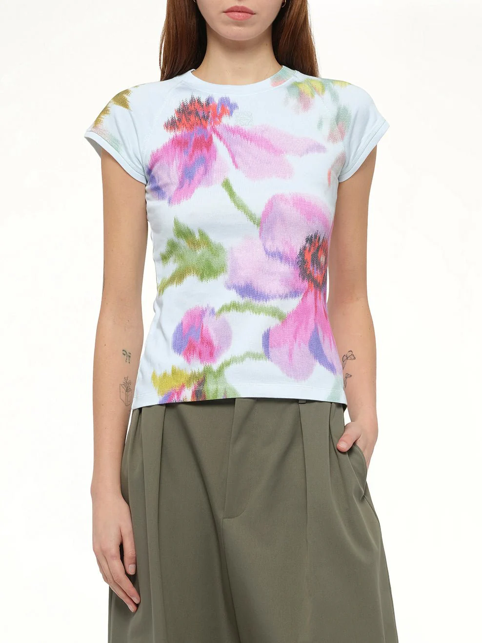 Small Fit T-Shirt in Light Blue/Multicolour - Image 6