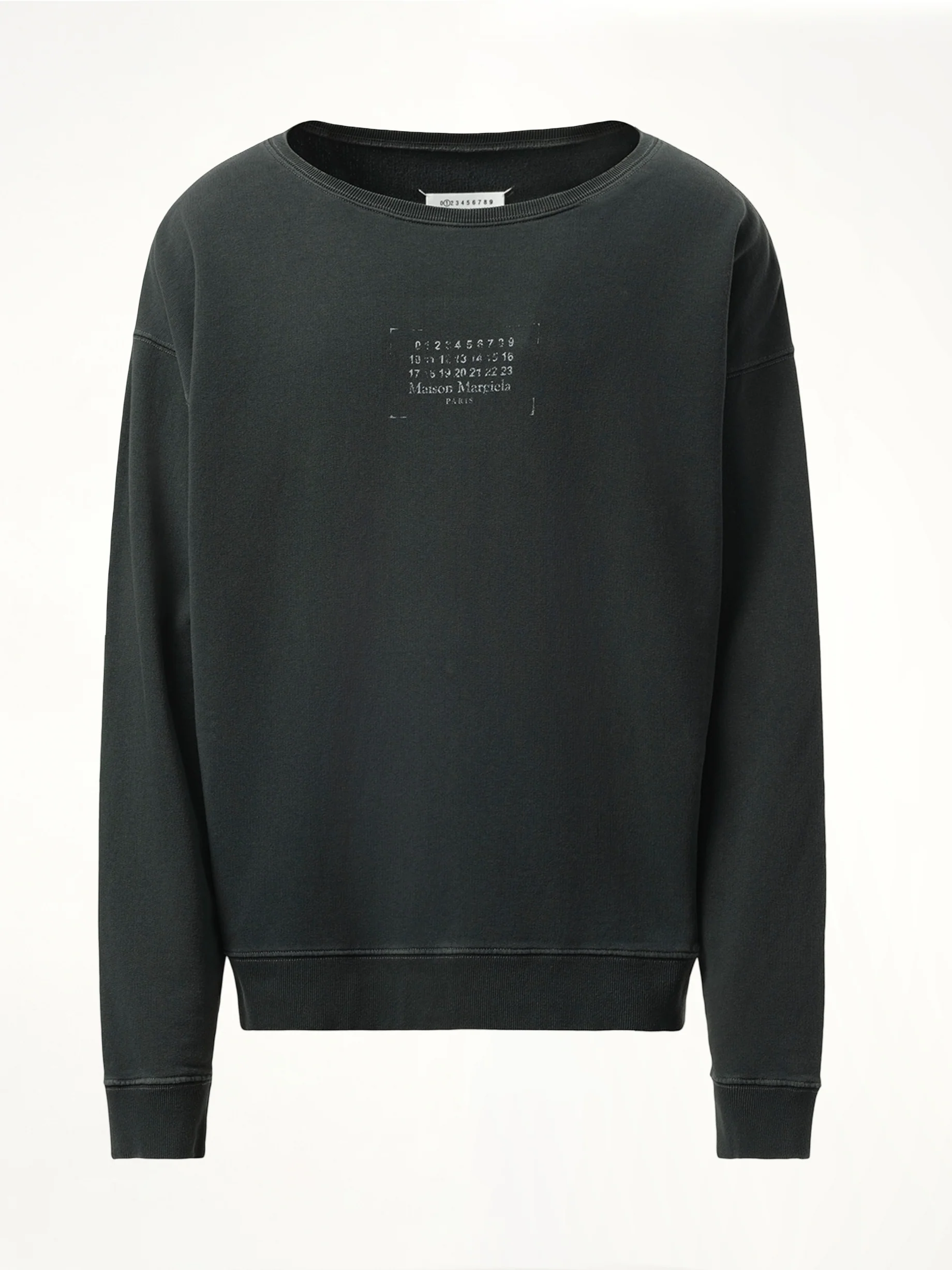 Small Number Logo Sweatshirt in Washed Black - Image 2