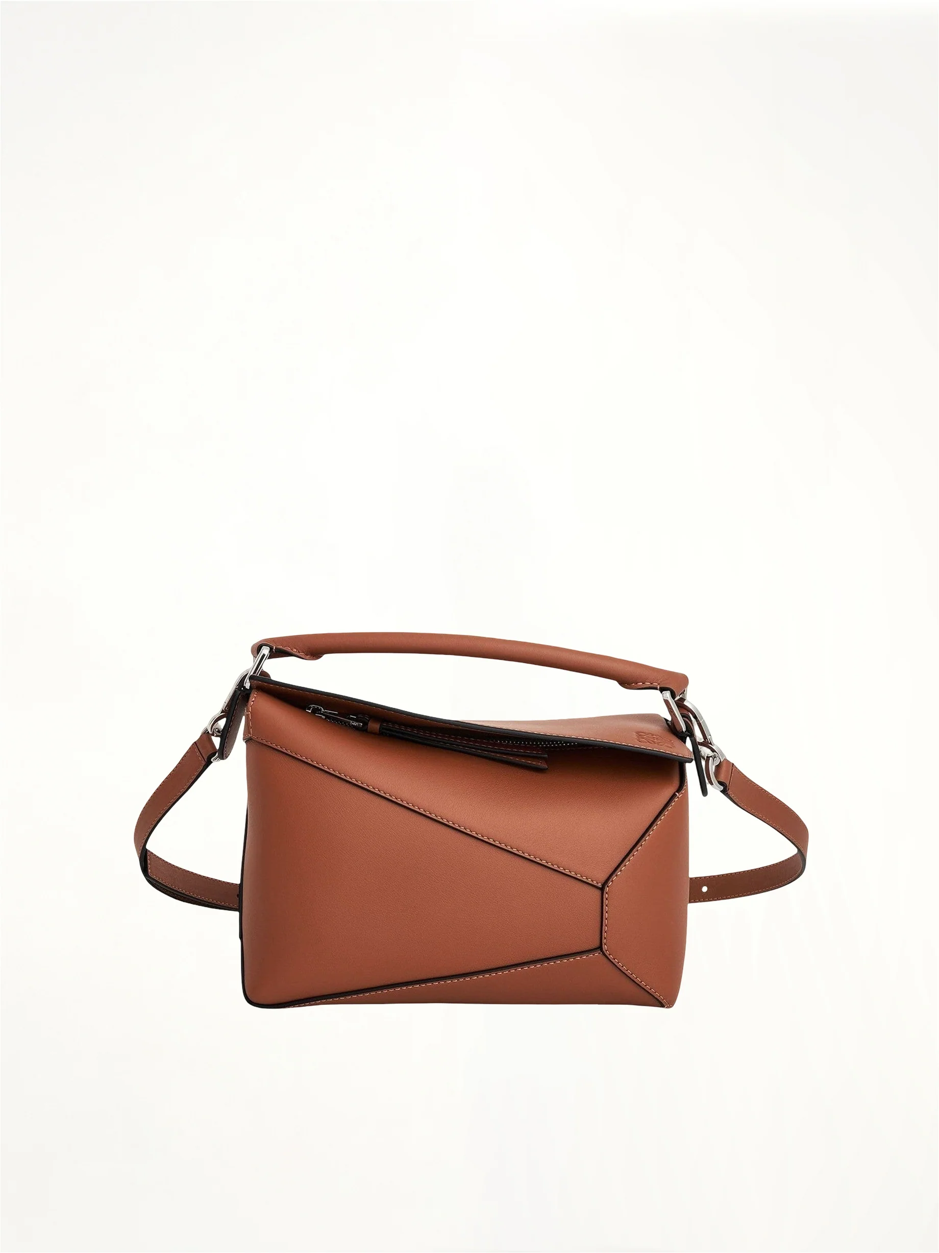 Small Puzzle Edge Bag in Tan