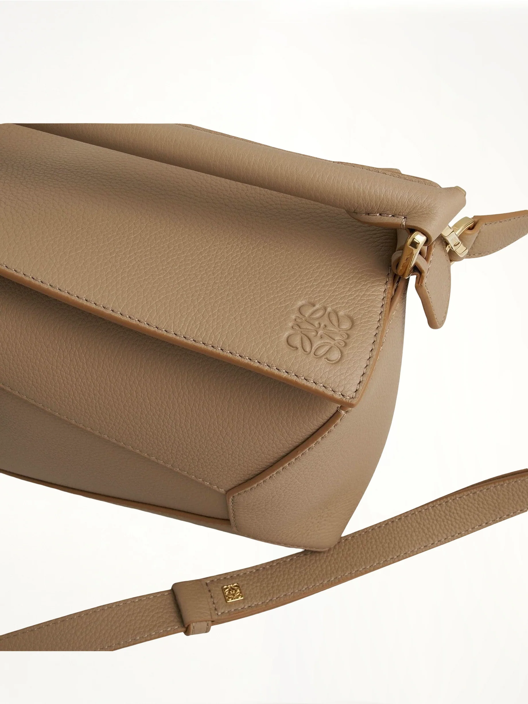 Small Puzzle Edge Bag in Soft Grained Calf in Sand - Image 6