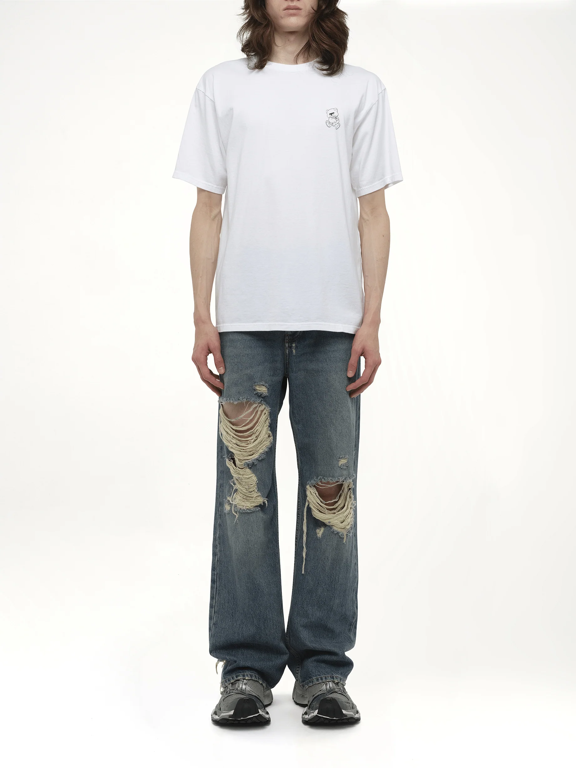 Small Teddy Bear Printed T-Shirt in White - Image 7