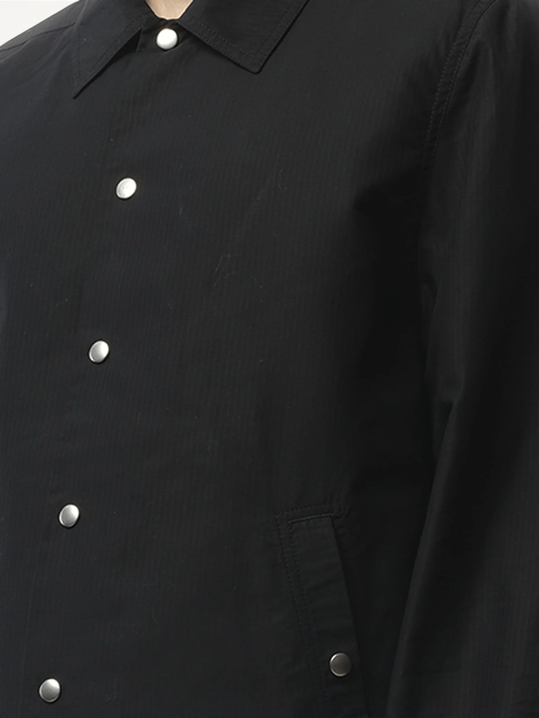 Snapfront Nylon Jacket in Black - Image 3