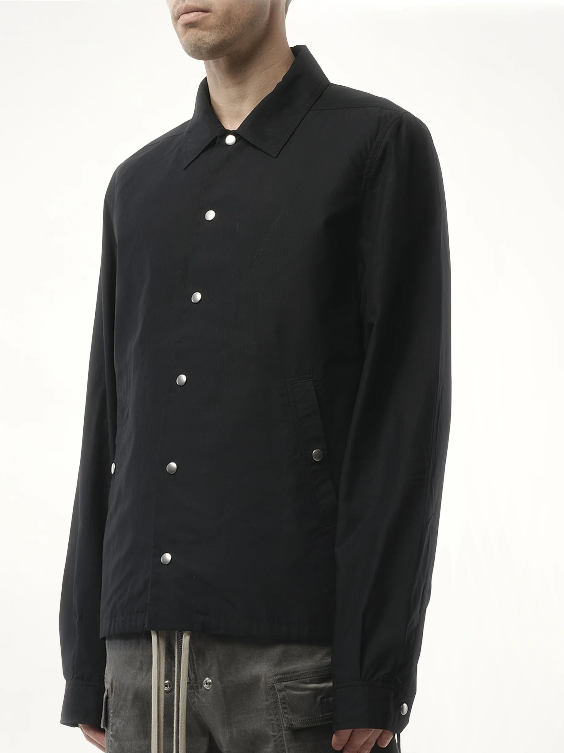 Snapfront Nylon Jacket in Black - Image 5