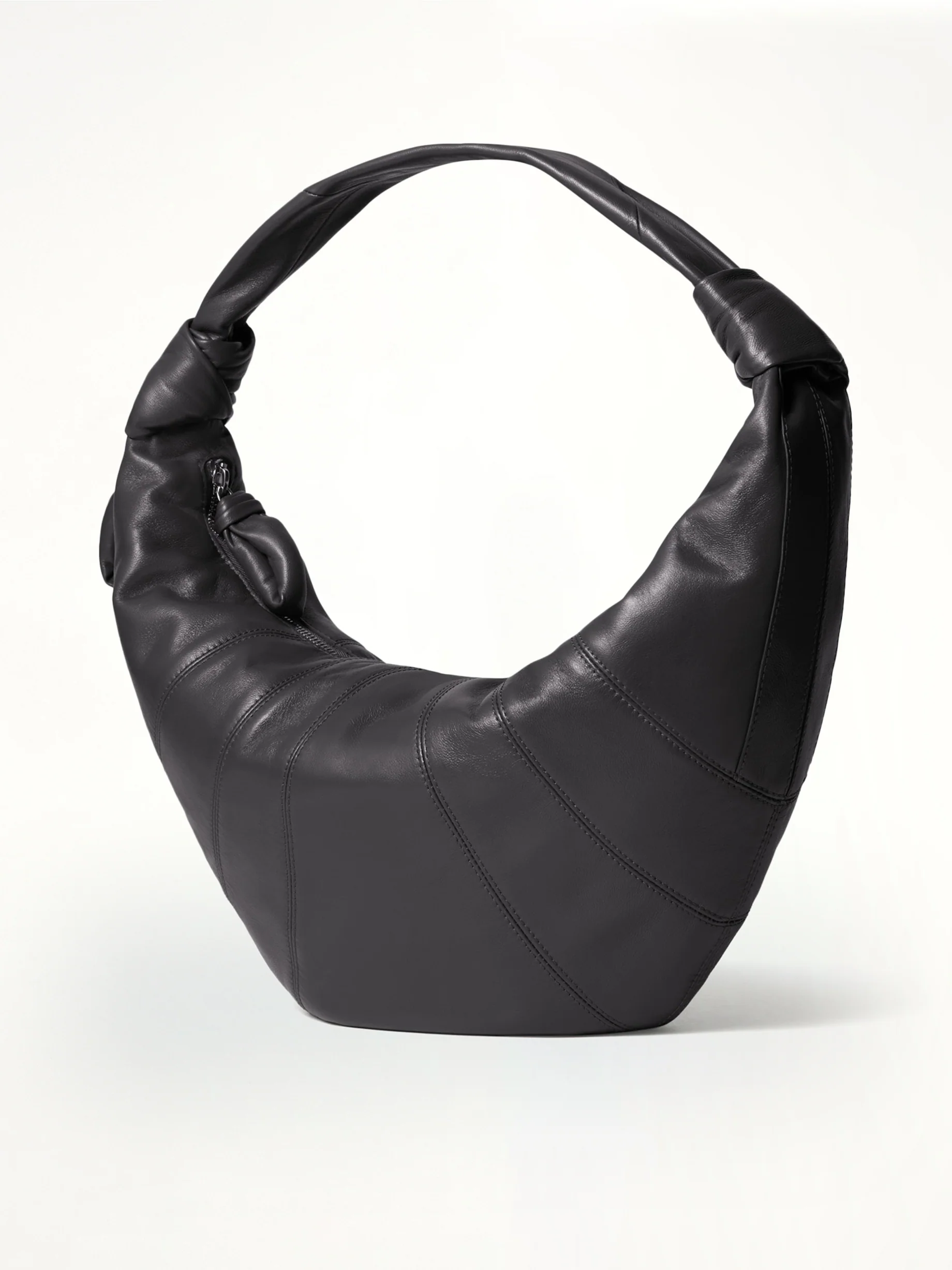 Soft Nappa Fortune Croissant Bag in Dark Chocolate - Image 2