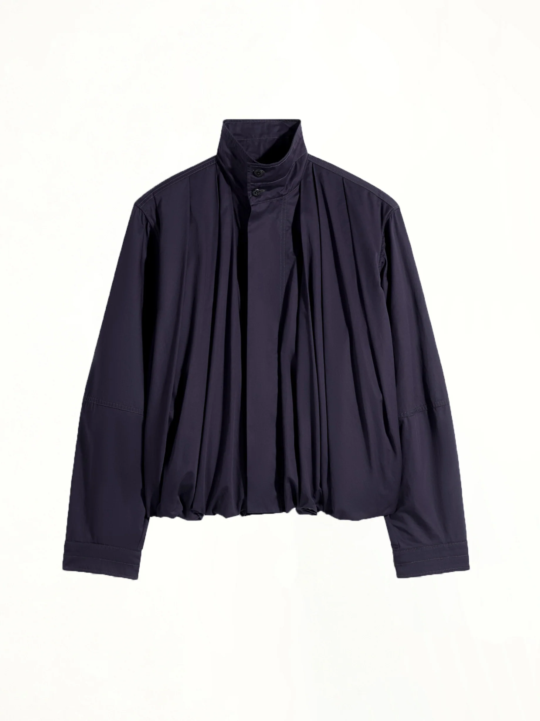 Soft Pleated Blouson in Ink Blue - Image 2