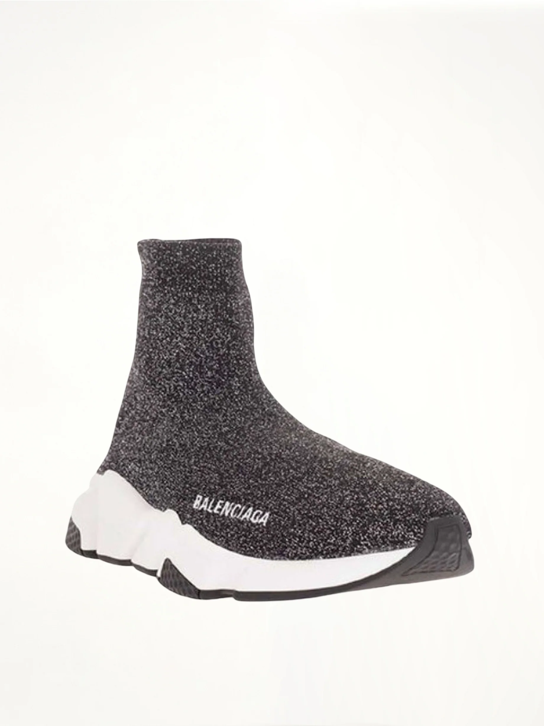 Speed Knit Sneaker in Black Glitter - Image 2